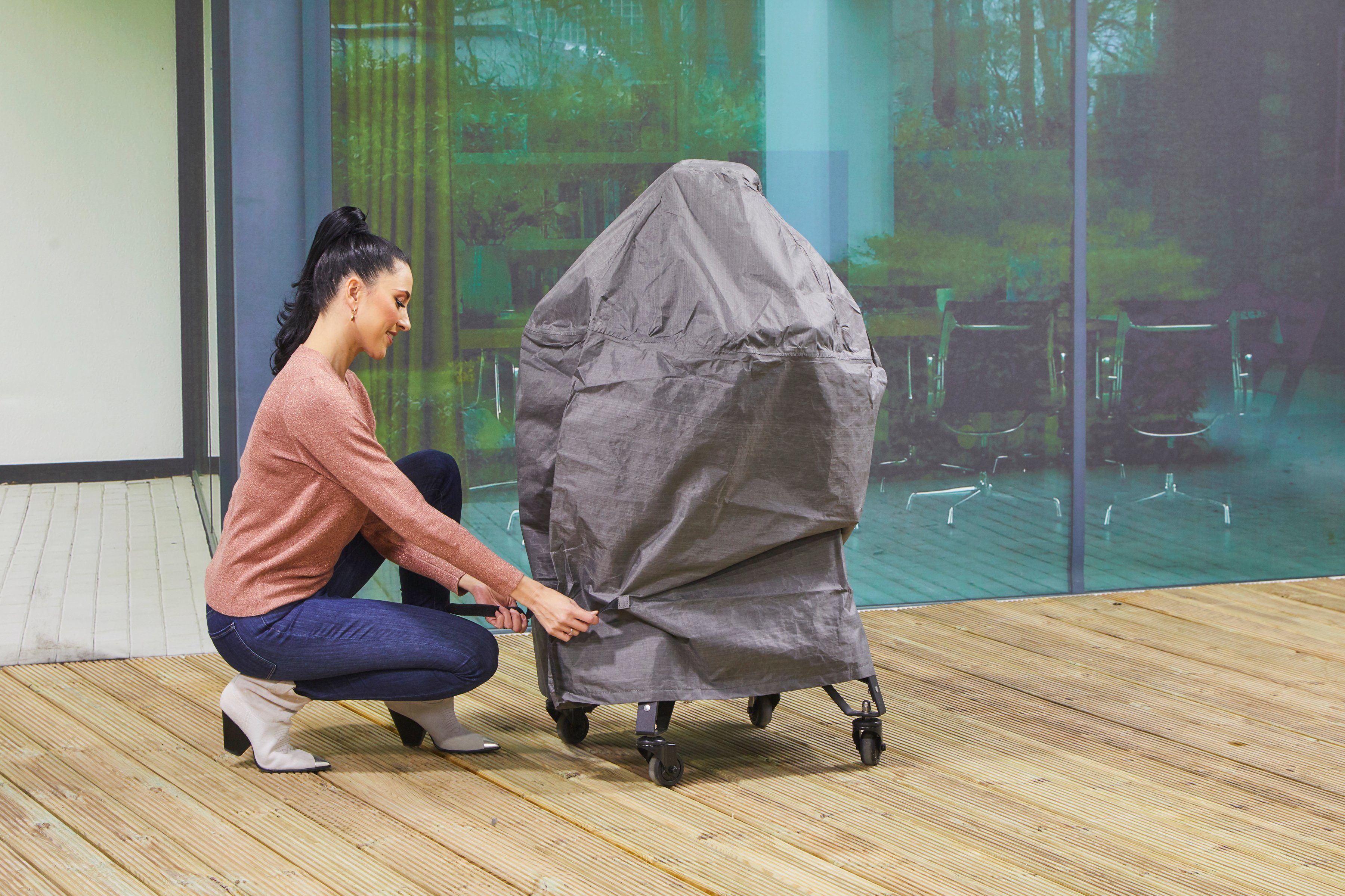 winza outdoor covers Grill-Schutzhülle Outdoor Cover (Premium Schutzhülle barbecue), wasserdicht, UV beständig, 100 % recycelbar, Durchmesser 80/20x80cm