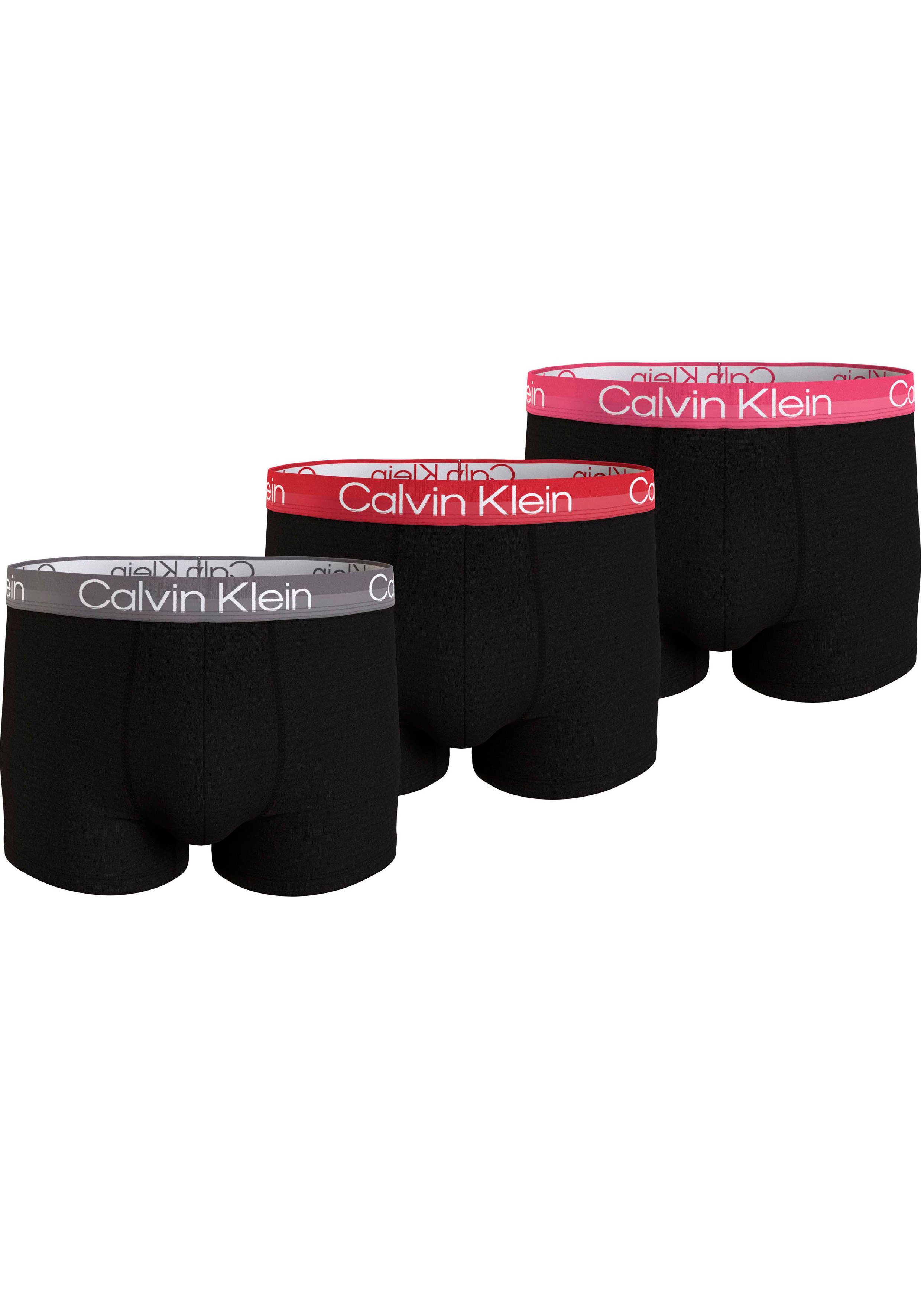 Calvin Klein Underwear Trunk TRUNK 3PK (Packung, 3er-Pack) mit Logo-Elastikbund B-_DECEMBER_SKY,_RG,_FUSC_ROSE_WBS