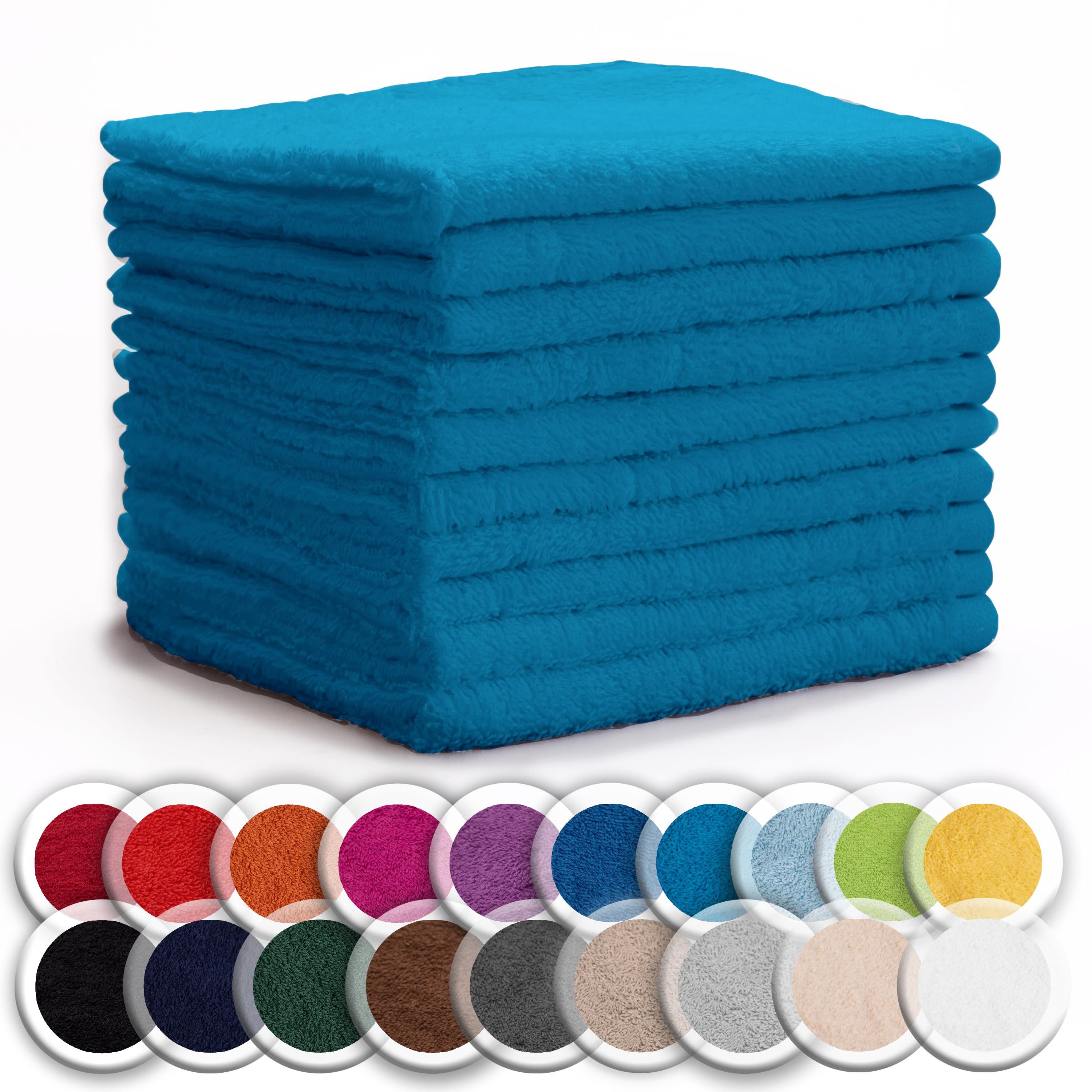 NatureMark Seiftuch 10er-Set Seiftücher 30x30cm 100% Baumwolle, (10-St), Frottier Waschlappen Seiflappen 30 x 30 cm, Türkis