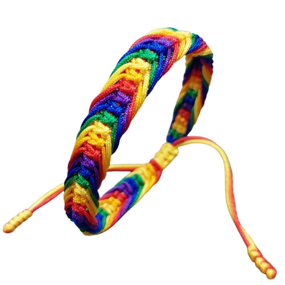 Ware aus aller Welt Armband in geflochtenem Rainbow Regenbogen Style LGBTQ Pride CSD verstellbar