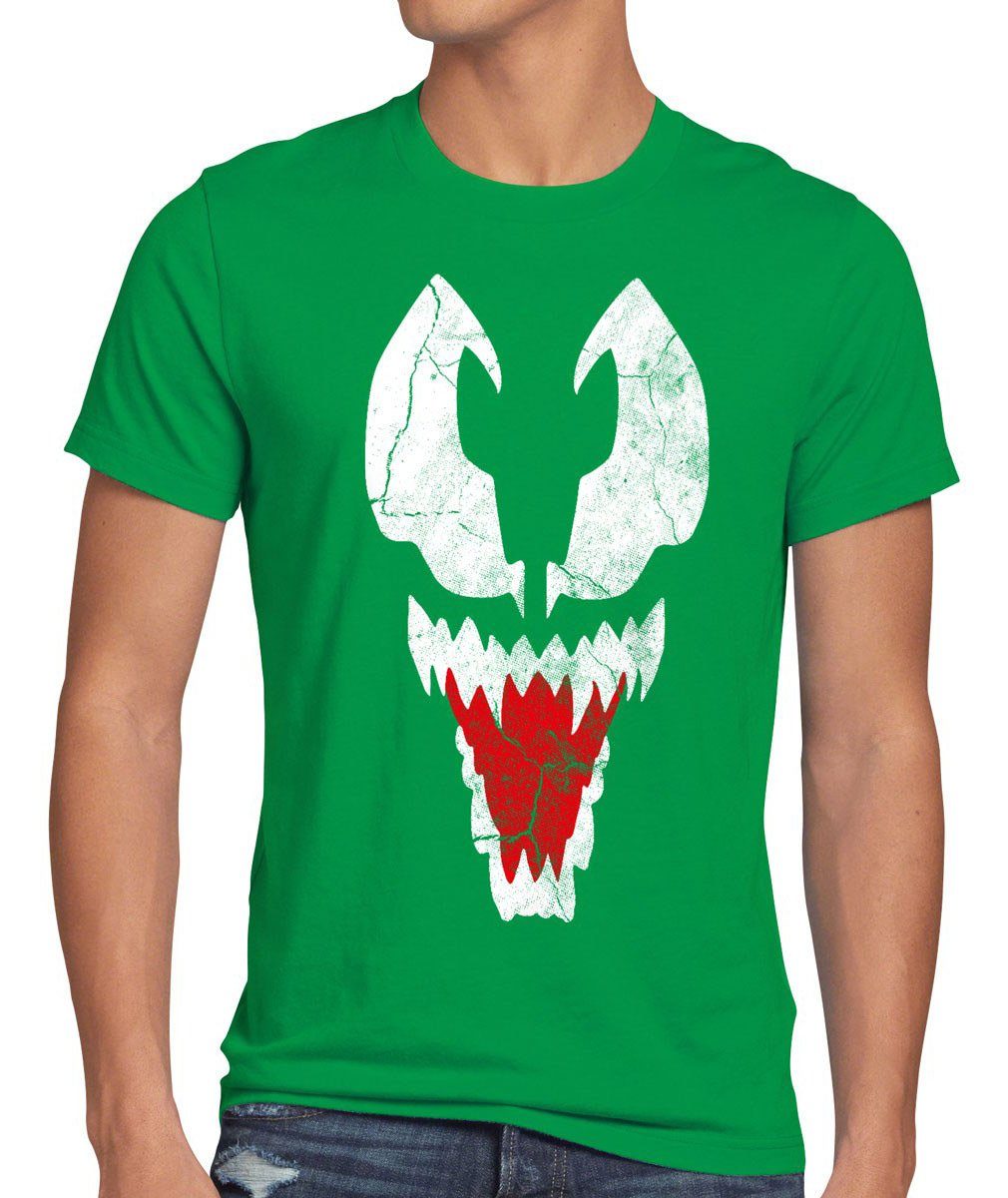 style3 Print-Shirt Herren T-Shirt Eddie Brock spider superheld schurke spinne man sheldon big bang grün