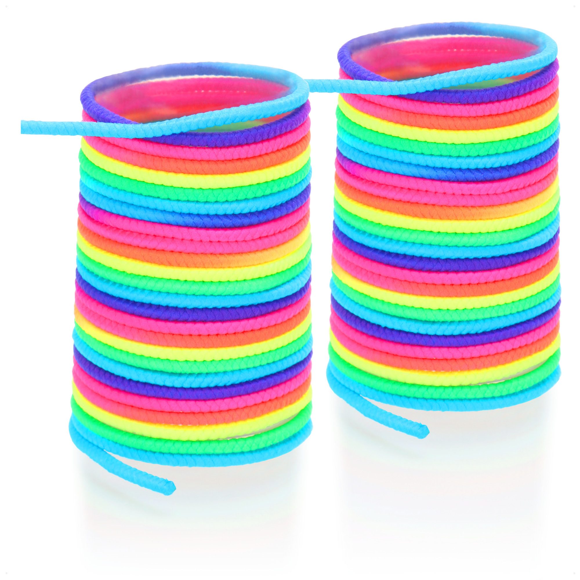 com-four Hüpfspielzeug Gummitwistband für Kinder, (2-tlg), Hüpfgummi für Kinder in bunten Regenbogenfarben