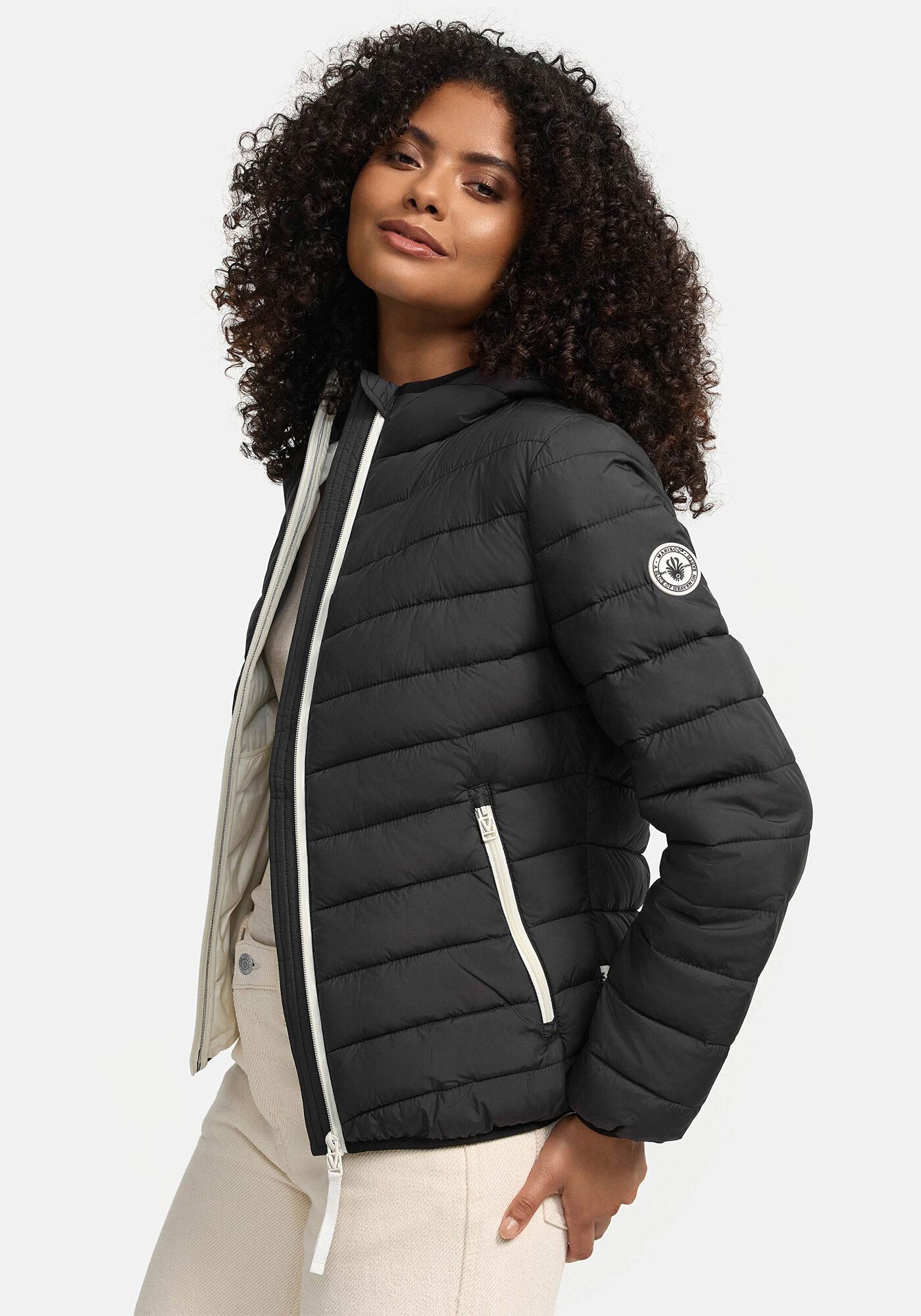 Marikoo Winterjacke Pack mich ein Mit Kapuze und Beutel zum Verstauen der Jacke