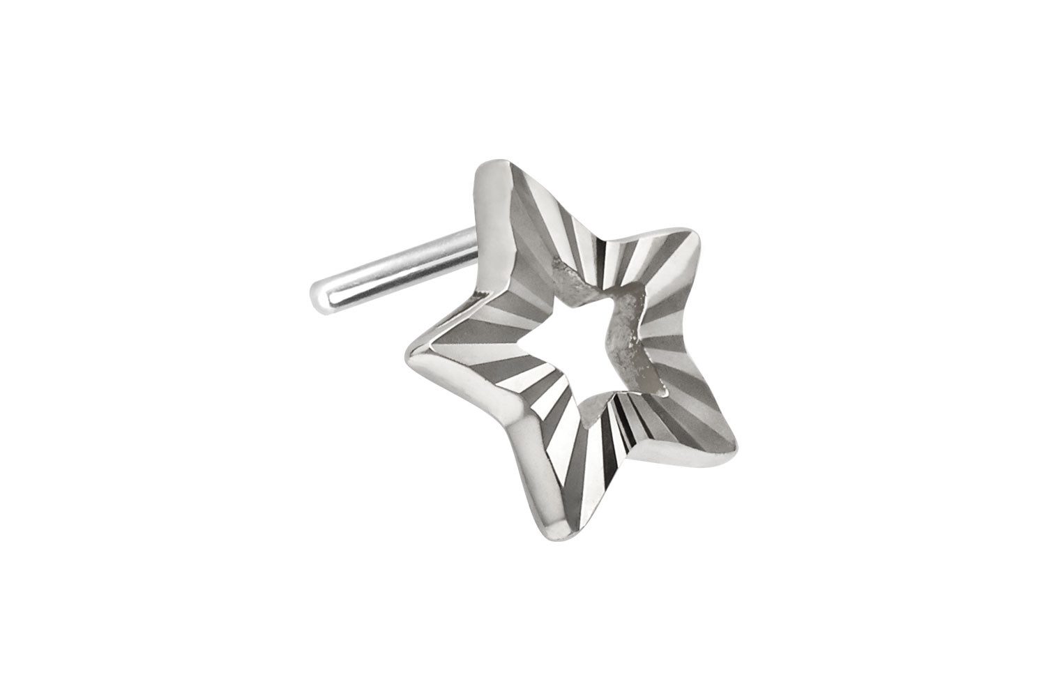 Piercing-Set 14 Karat Gold Aufsatz mit Titan Push Pin STERN