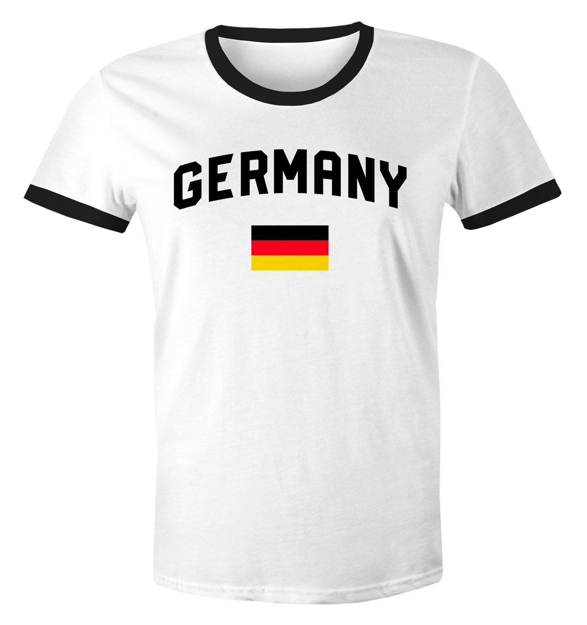 Print-Shirt Moonworks® Herren Deutschland Fan-Shirt T-Shirt Fußball WM EM Retro