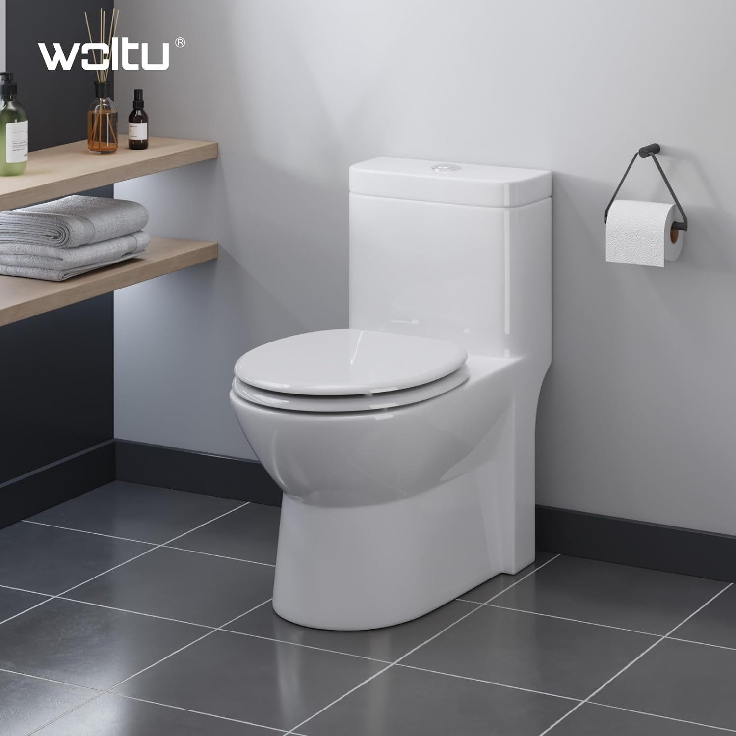 Woltu WC-Sitz (1-St), Toilettensitz mit Absenkautomatik Softclose Scharnier