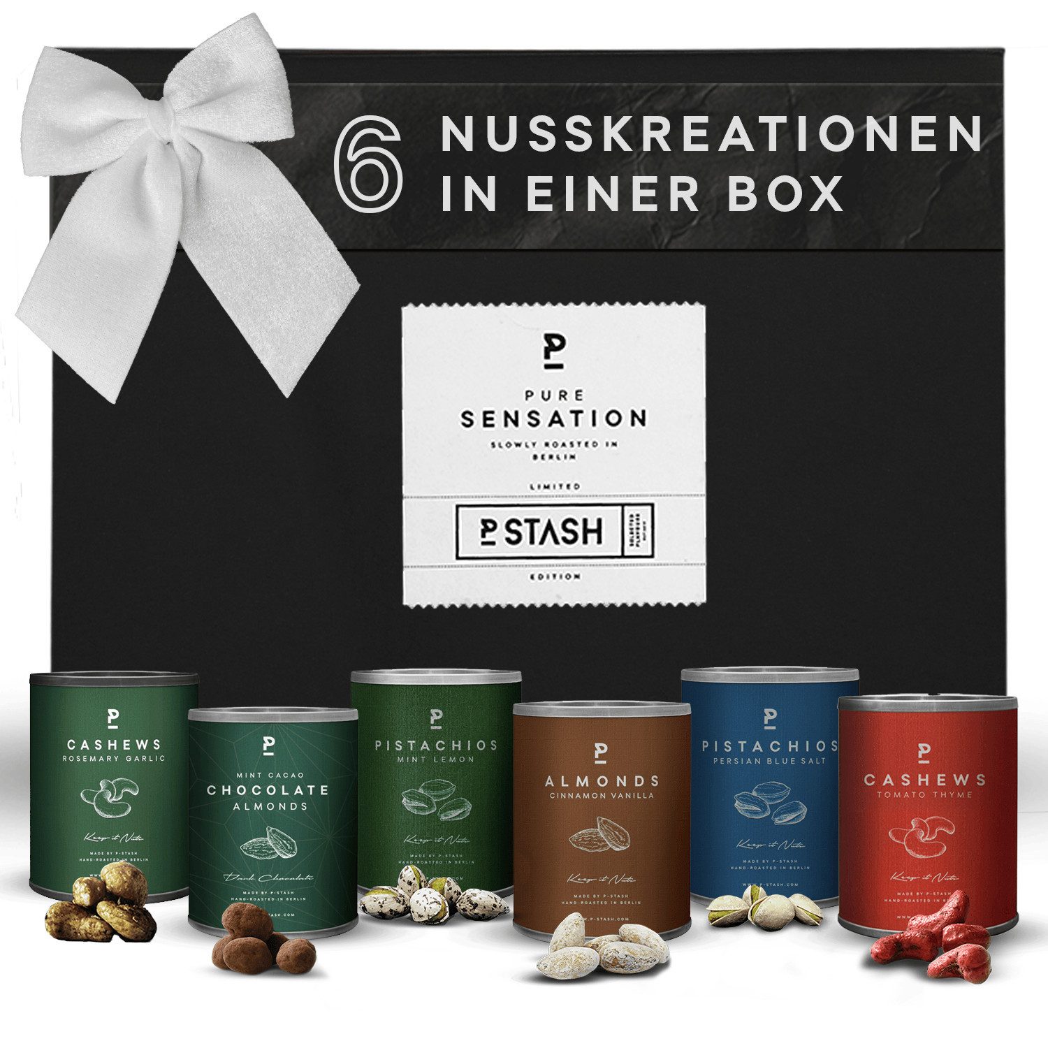 P-Stash Nüsse Black Box Nussmischung - 6er Box Nüsse Mix