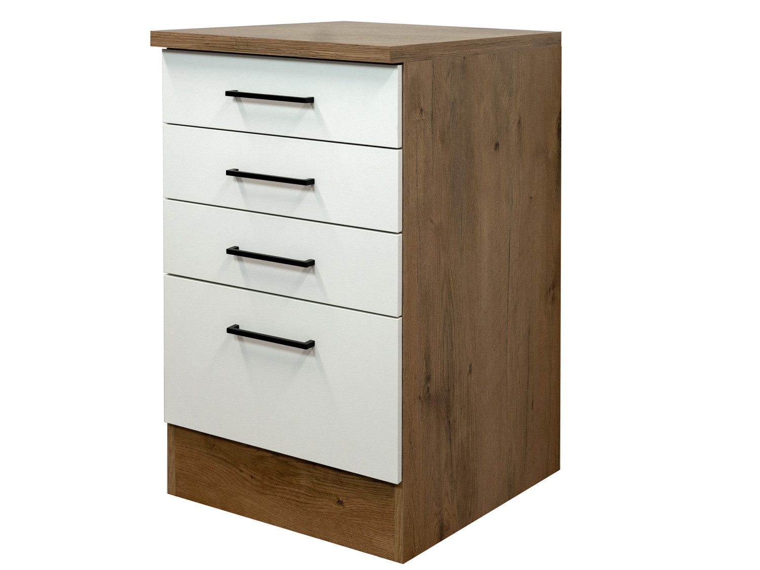Flex-Well Schubkasten-Unterbau Schubkastenschrank - 50 cm breit - Magnolia Matt Lancelot Oak – Vintea