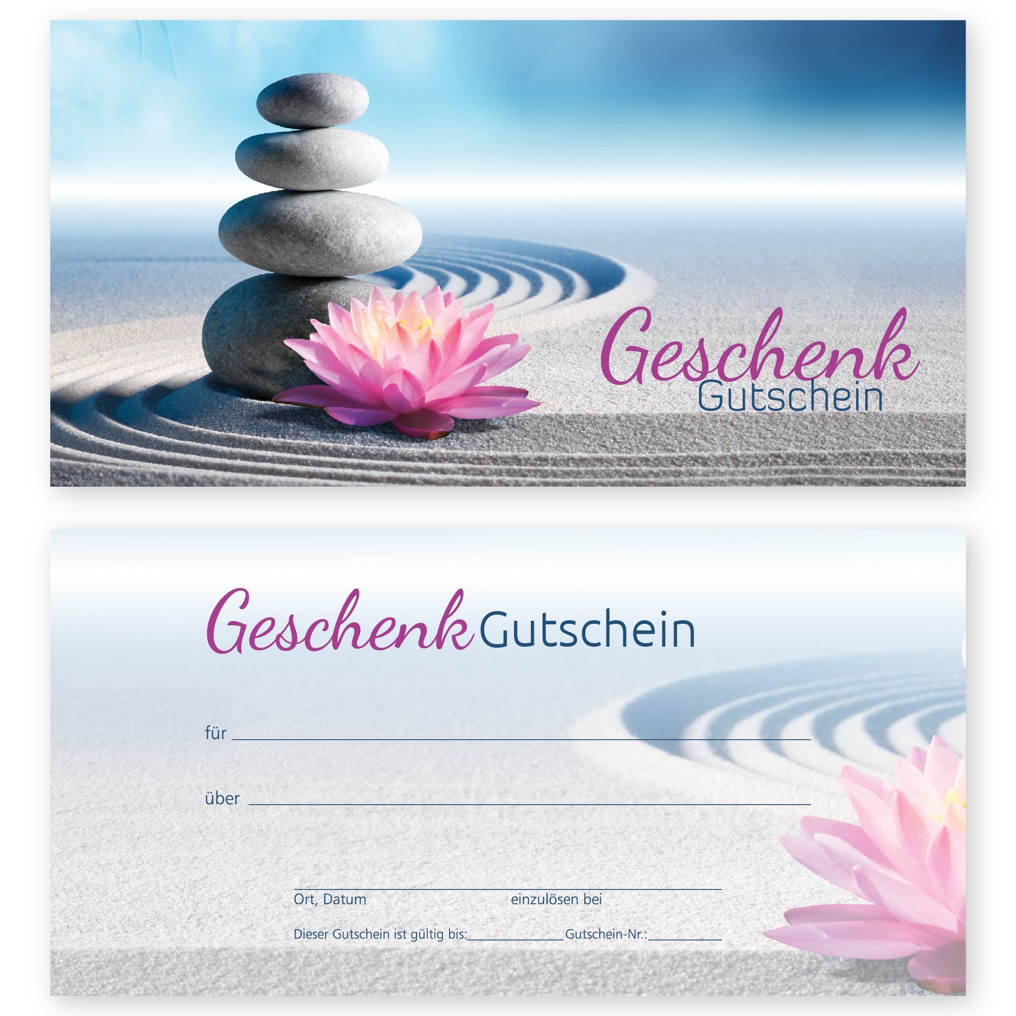 cosmeticPlus Geschenkkarte 50 Gutscheinkarten mit verschiedenen Motiven (zum Verkaufen), glänzende Vorderseite