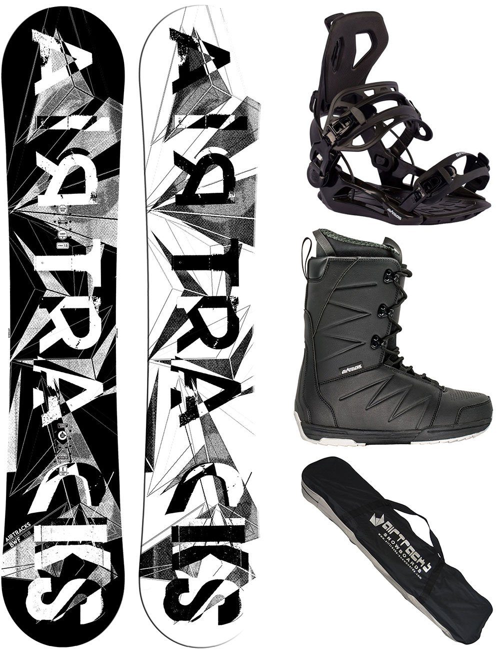 Airtracks Snowboard BWF Wide - 155-171cm, All Mountain Freestyle, Pour Grands Pieds