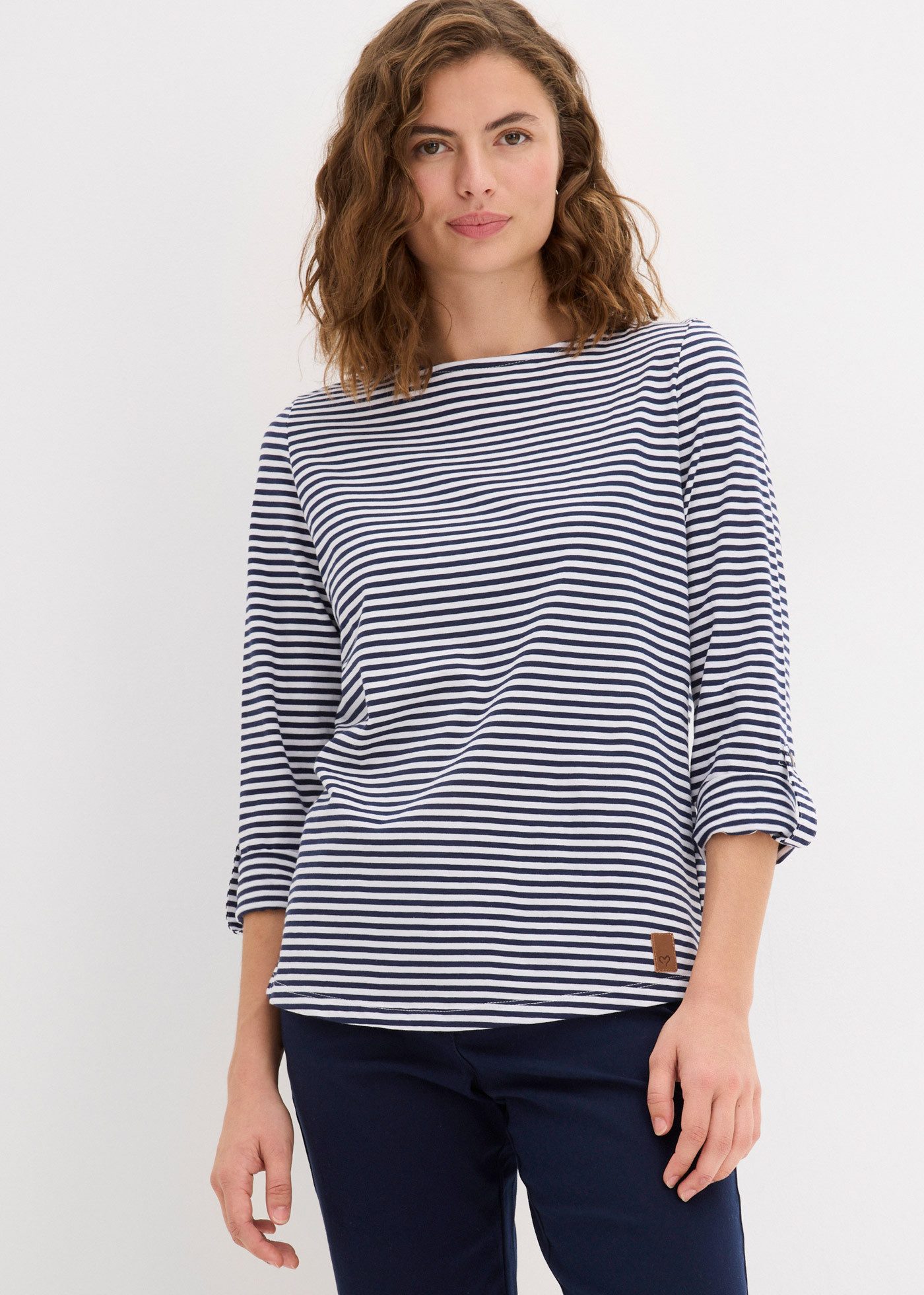 bonprix Langarmshirt bequeme Passform, Langarm, für Alltag, aus reiner Baum günstig online kaufen