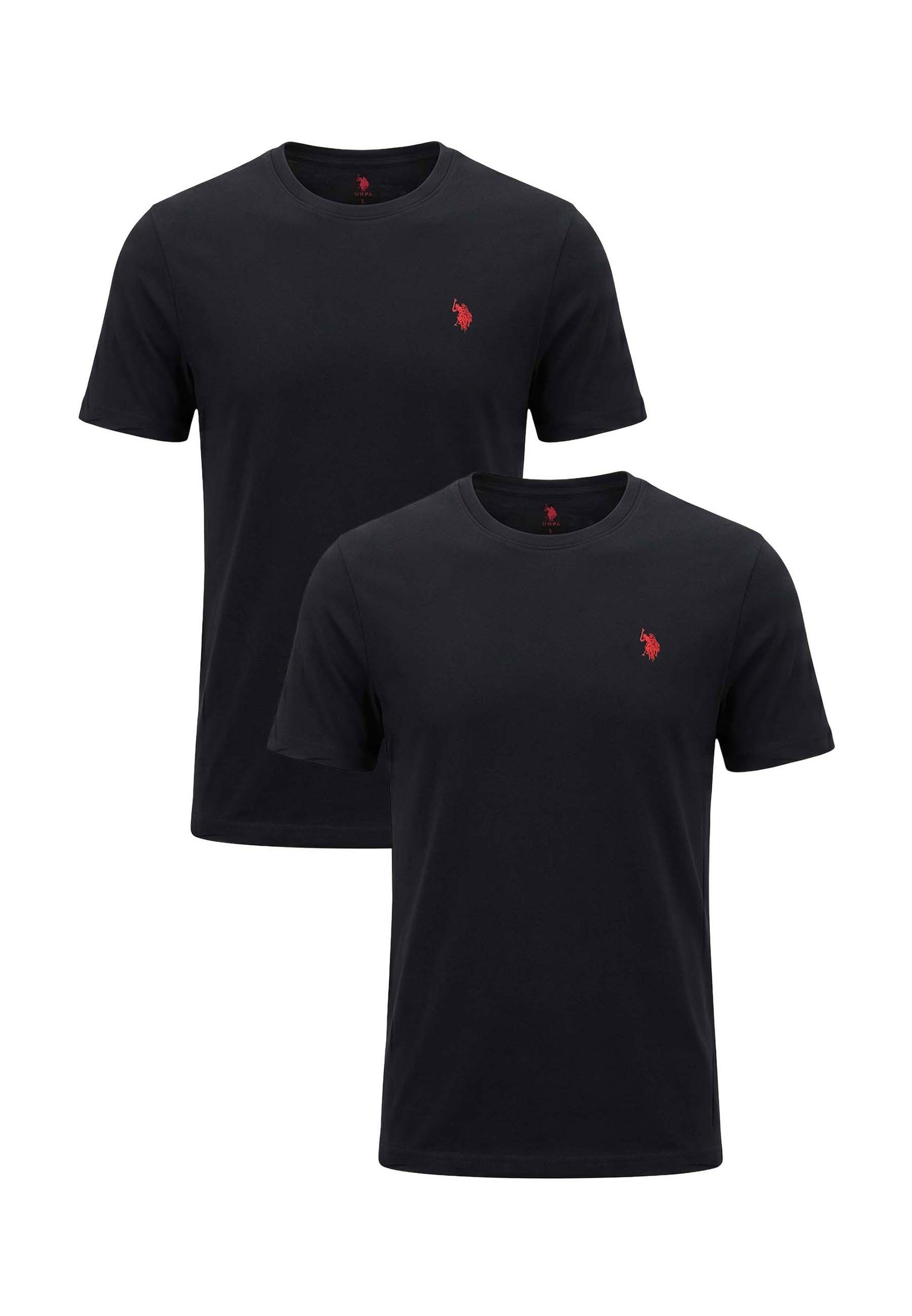 T-Shirt USZaane Herren 2er Pack – Baumwolle Rundhals Basic