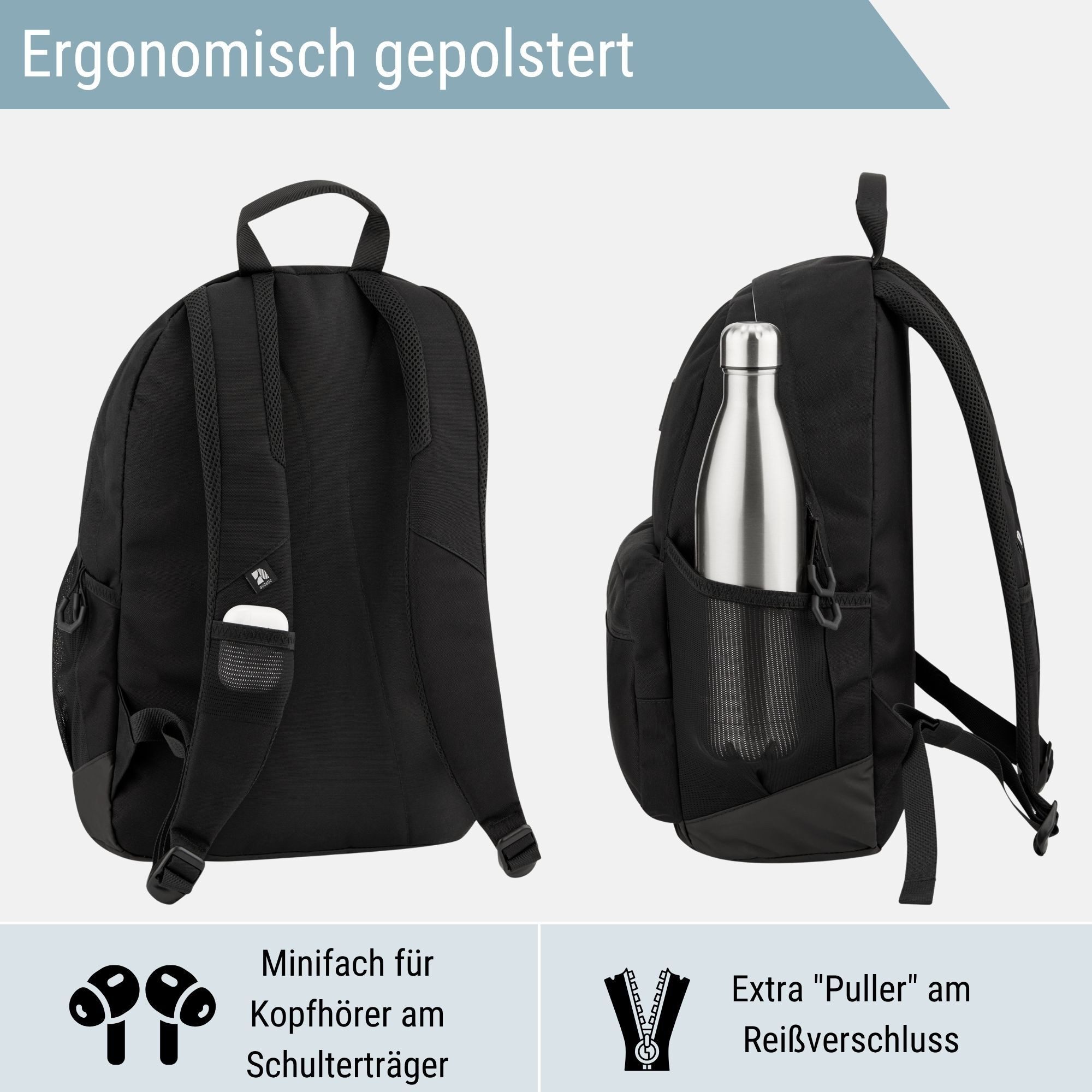 audetic Schulrucksack FLEX Rucksack Schule Schulrucksack Mädchen Jungen, Viele Fächer, Laptopfach, Wasserabweisend