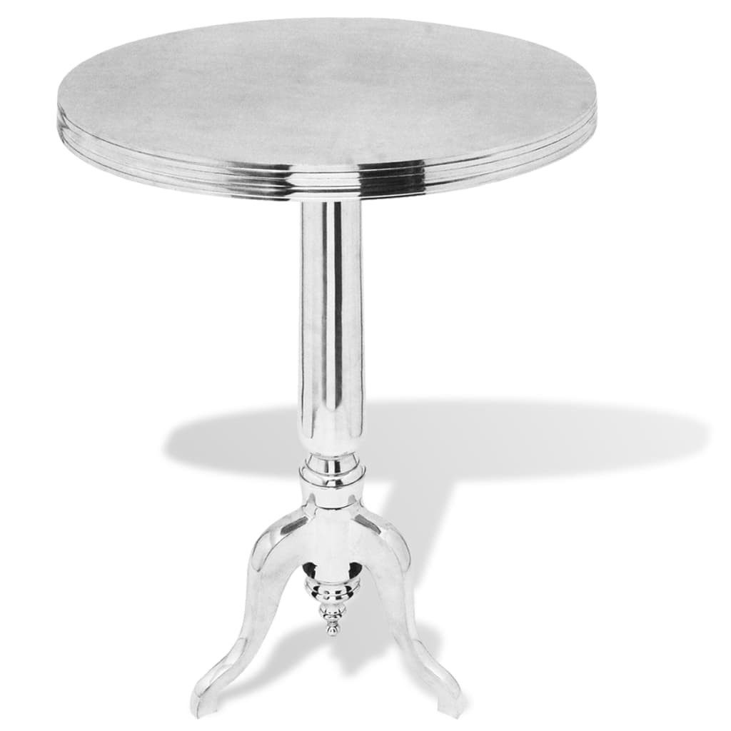 vidaXL Beistelltisch Beistelltisch Rund Aluminium Silbern (1-St)
