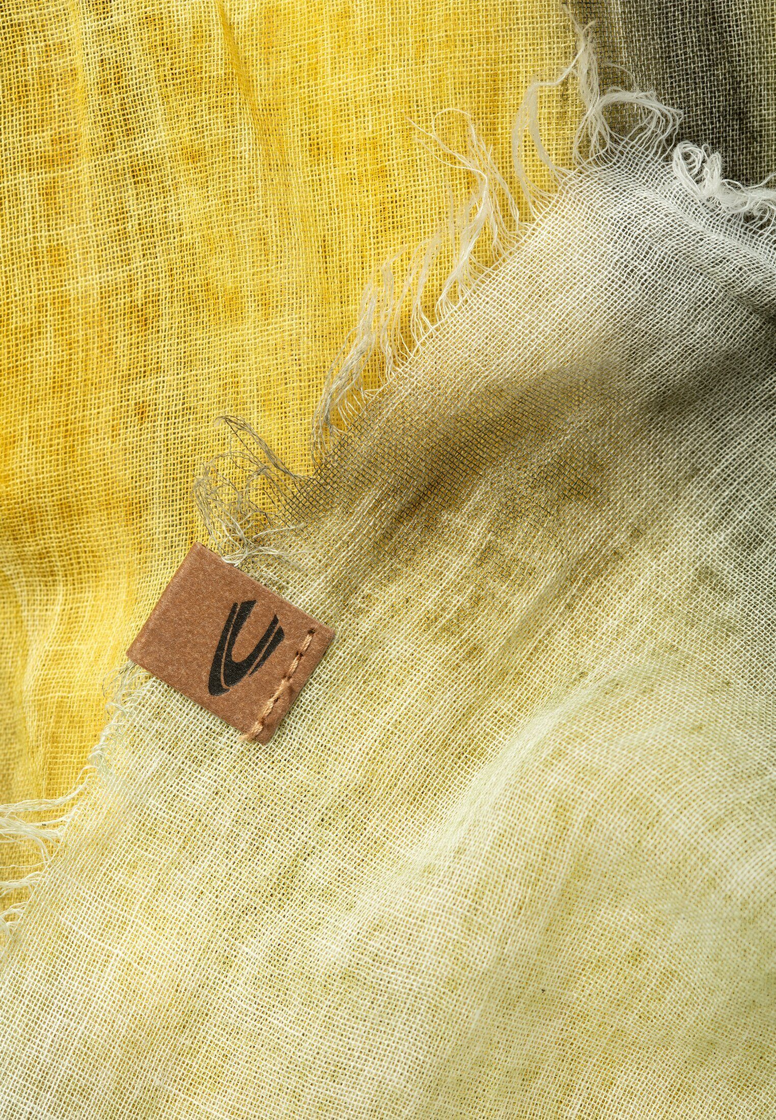 camel active Modeschal Baumwolle Gelb-Khaki aus