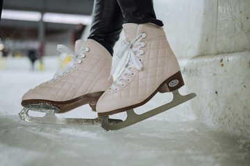 Hudora Schlittschuhe Damen Mädchen Eiskunstlaufen Eislaufen Gr. 35, wasserabweisend, abgesteppt, wattiert, gehärtete Kufe