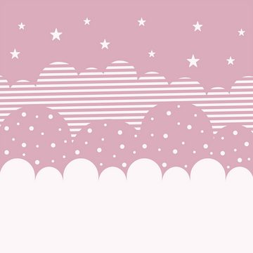 Bilderdepot24 Kindertapete Wolken Sterne Kinder Himmel rosa moderne Wanddeko XXL, Glatt, Matt, (Inklusive Gratis-Kleister oder selbstklebend), Mädchenzimmer Jungenzimmer Babyzimmer Bildtapete Fototapete Wandtapete