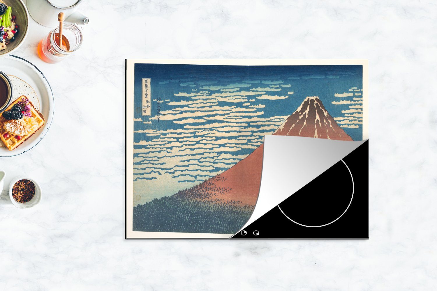 - tlg), von cm, Ceranfeldabdeckung Der Fuji Mobile (1 Arbeitsfläche MuchoWow nutzbar, Vinyl, Gemälde Hokusai, Katsushika Berg 70x52 Herdblende-/Abdeckplatte