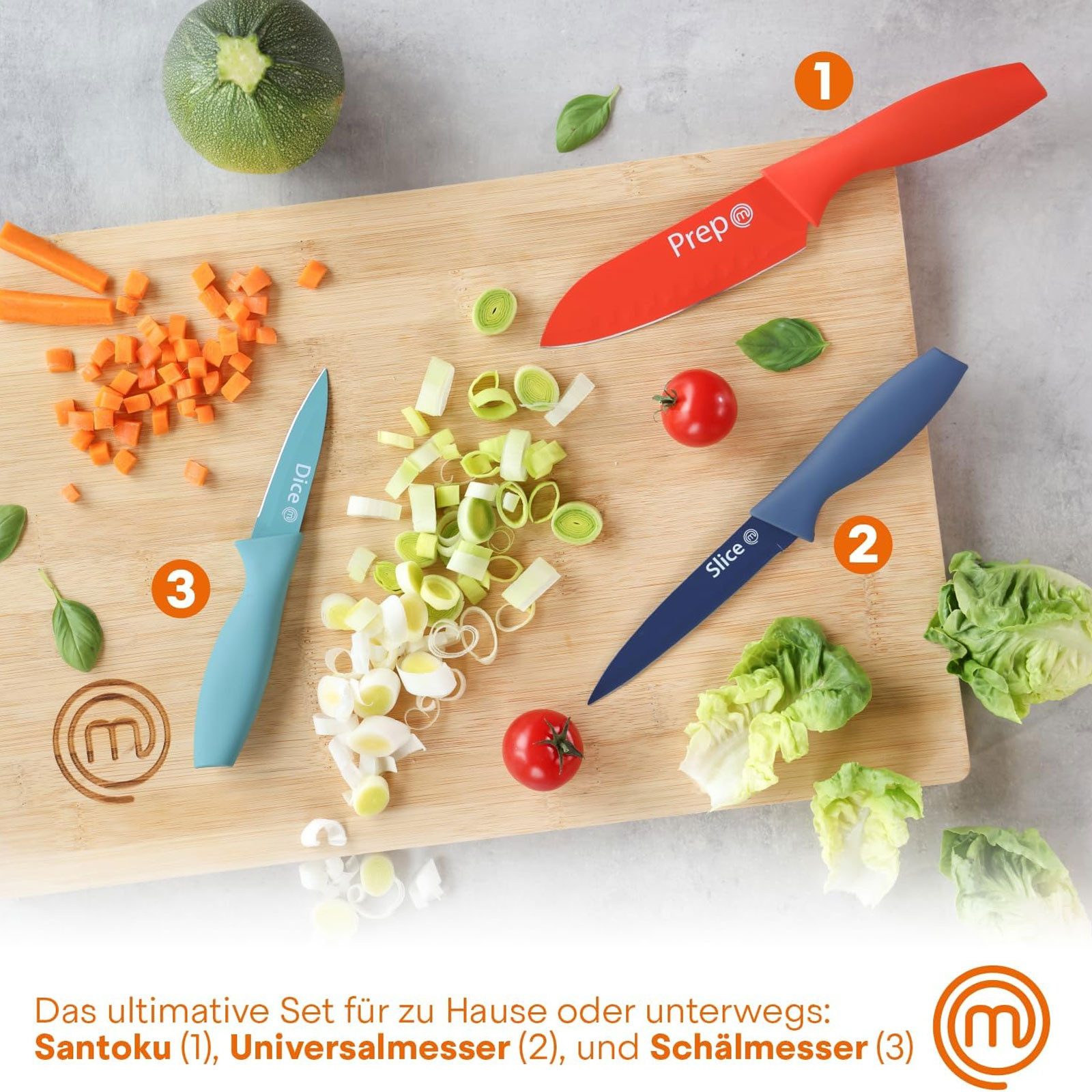 Masterchef Messer-Set Küchenmesser-Set, Für anspruchsvolle Schneidarbeiten