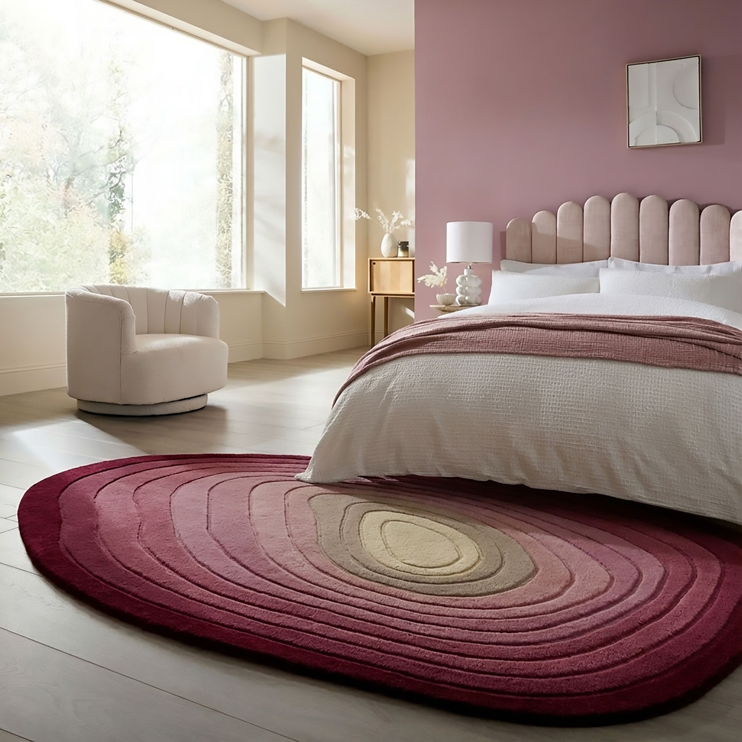 FLAIR RUGS Teppich PUDDLE OMBRE WOOL, rechteckig, Höhe: 11 mm, Wollteppich in Pfützenform