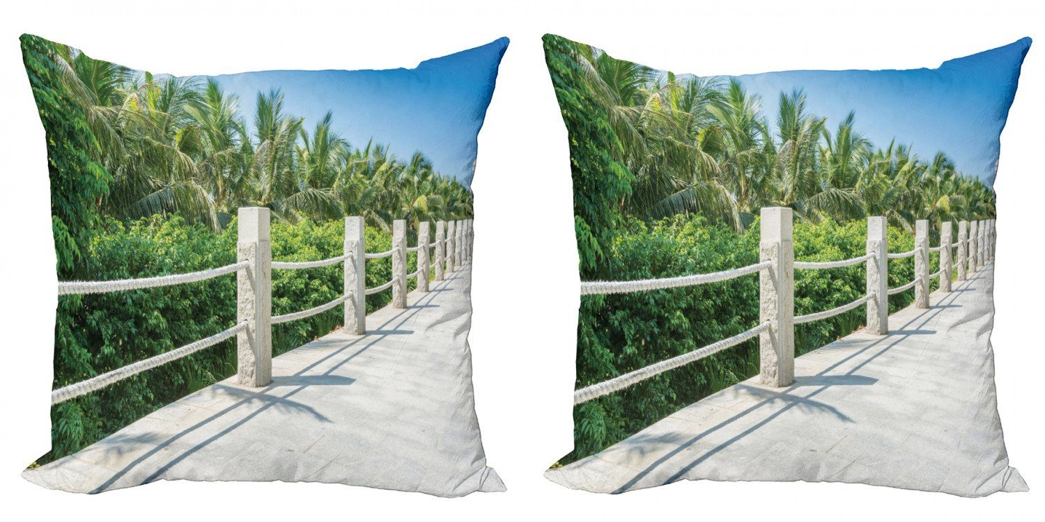 Abakuhaus Insel Strand Accent Walkway Doppelseitiger Stück), Modern Digitaldruck, (2 Pathway Kissenbezüge China
