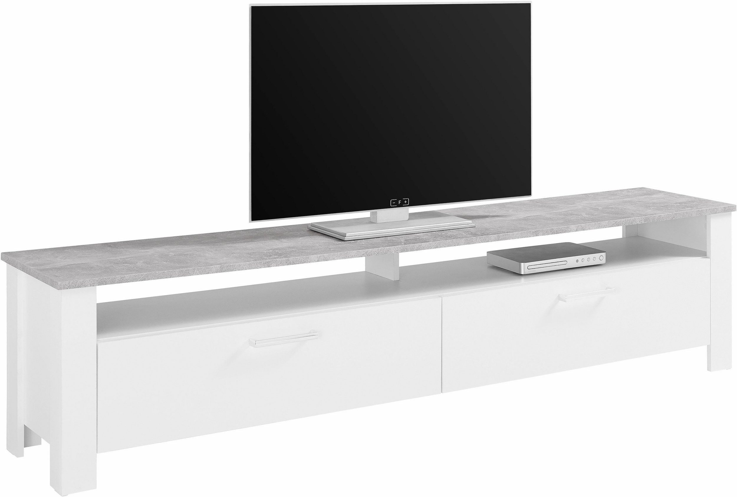 STEINHOFF ZABONA Lowboard - Weiß / Beton-Optik