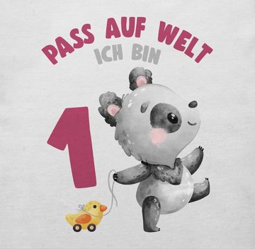 Shirtracer T-Shirt Pass auf Welt ich bin eins mit Panda 1. Geburtstag