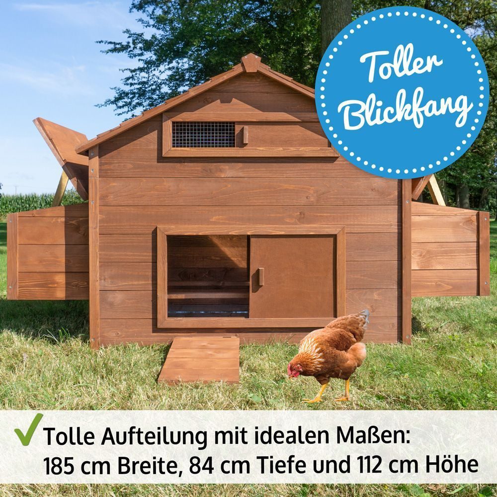 Zooprinz Hühnerstall Hühnervoliere Hühnerhaus Happyfarm, Winterfest, Wetter günstig online kaufen