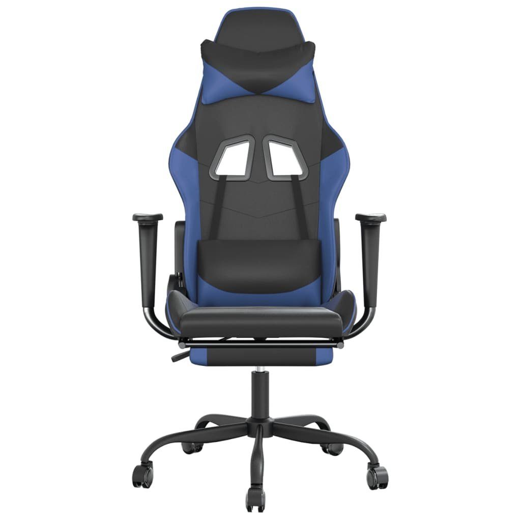 vidaXL Gaming-Stuhl Gaming-Stuhl mit Schwarz blau Fußstütze Schwarz St) Kunstleder und blau Schwarz (1 und | und Blau