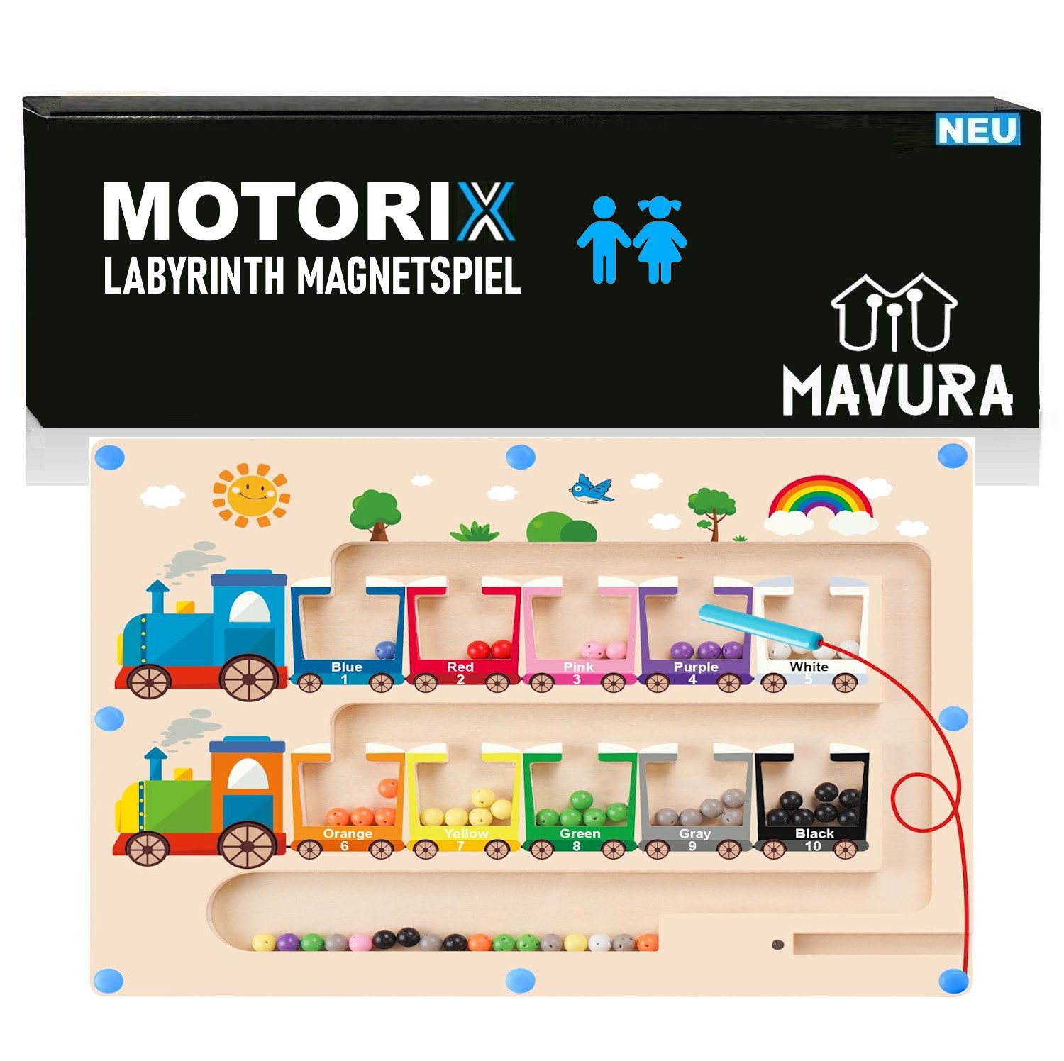 MAVURA Lernspielzeug MOTORIX Magnetisches Zahlen Labyrinth günstig online kaufen