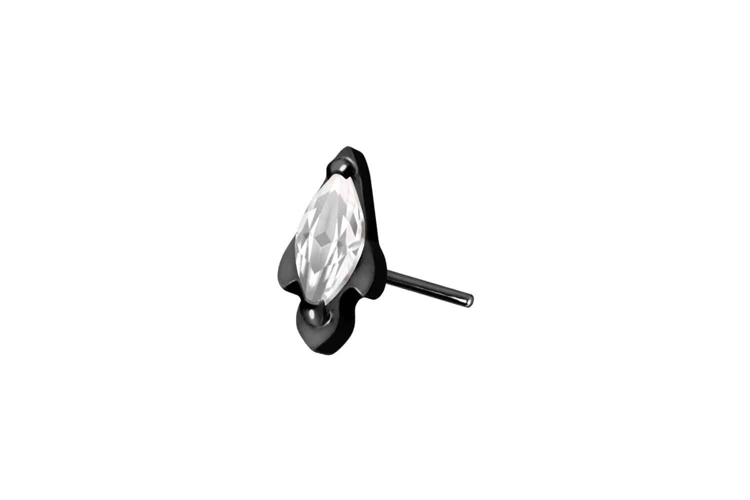 PIERCINGLINE Piercing-Set Titan Aufsatz mit Push Pin KRISTALLRAKETE (Push Pins, 1-tlg)
