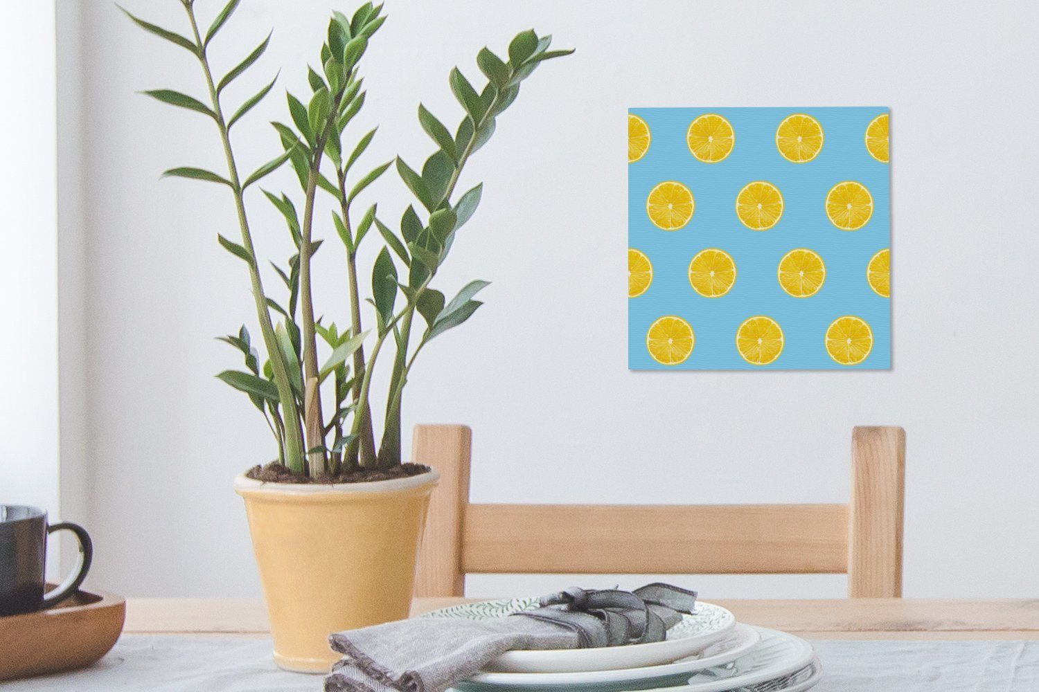 OneMillionCanvasses® Leinwandbild Zitrone - Leinwand für Bilder Muster (1 St), Schlafzimmer - Wohnzimmer Obst