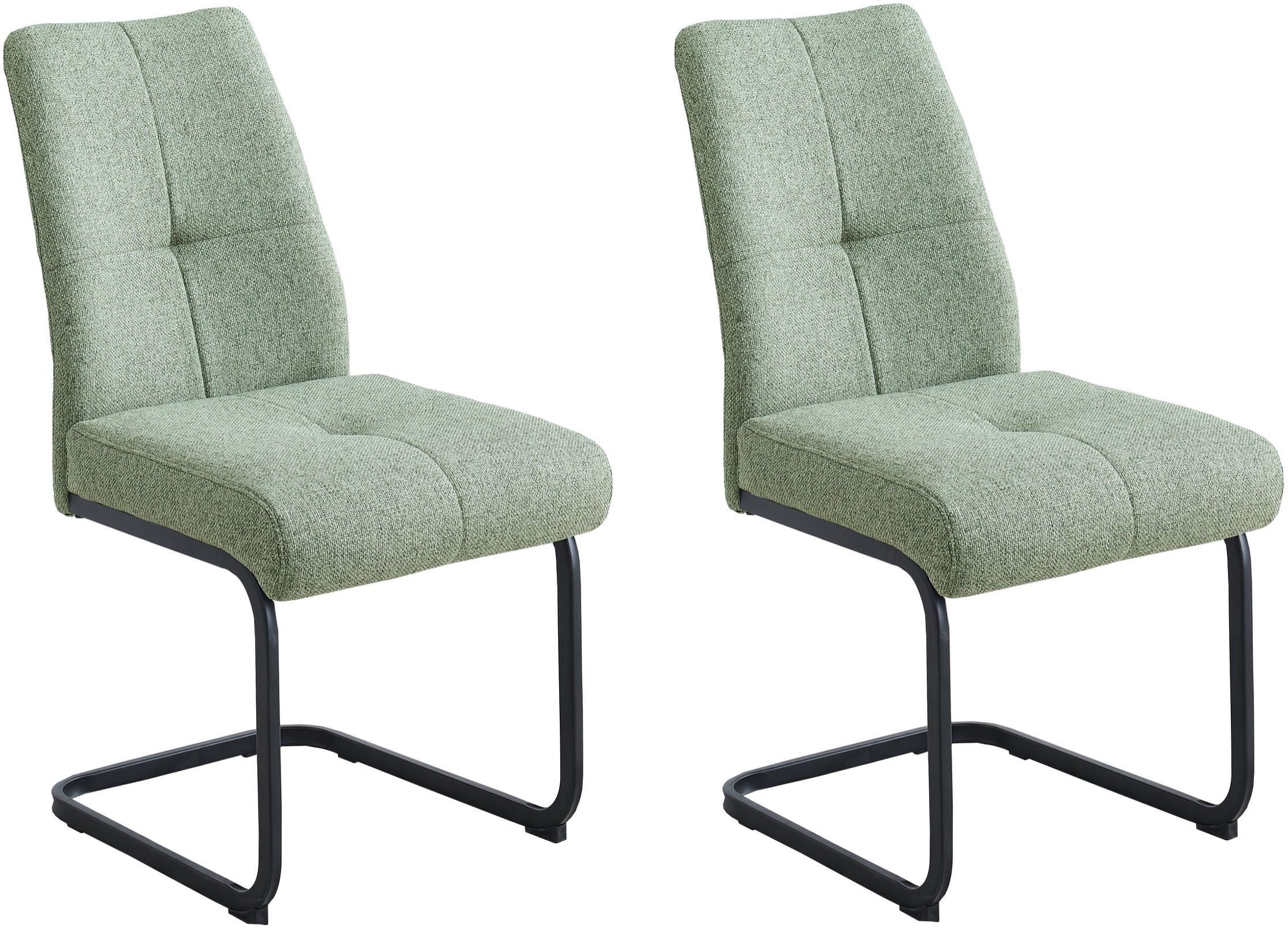 OTTO home Freischwinger Alabama (Set, 2 St), gemütlicher Esszimmerstuhl mit Federkern und robustem Webstoff