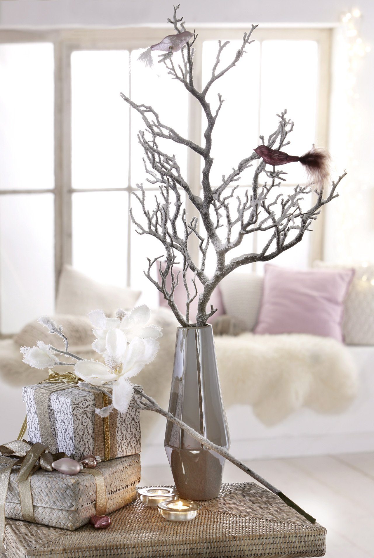Winterliche Kunstpflanze Weihnachtsdeko Ast, OTTO home, Höhe 78 cm, Dekozweig, in gefrosteter Ausführung