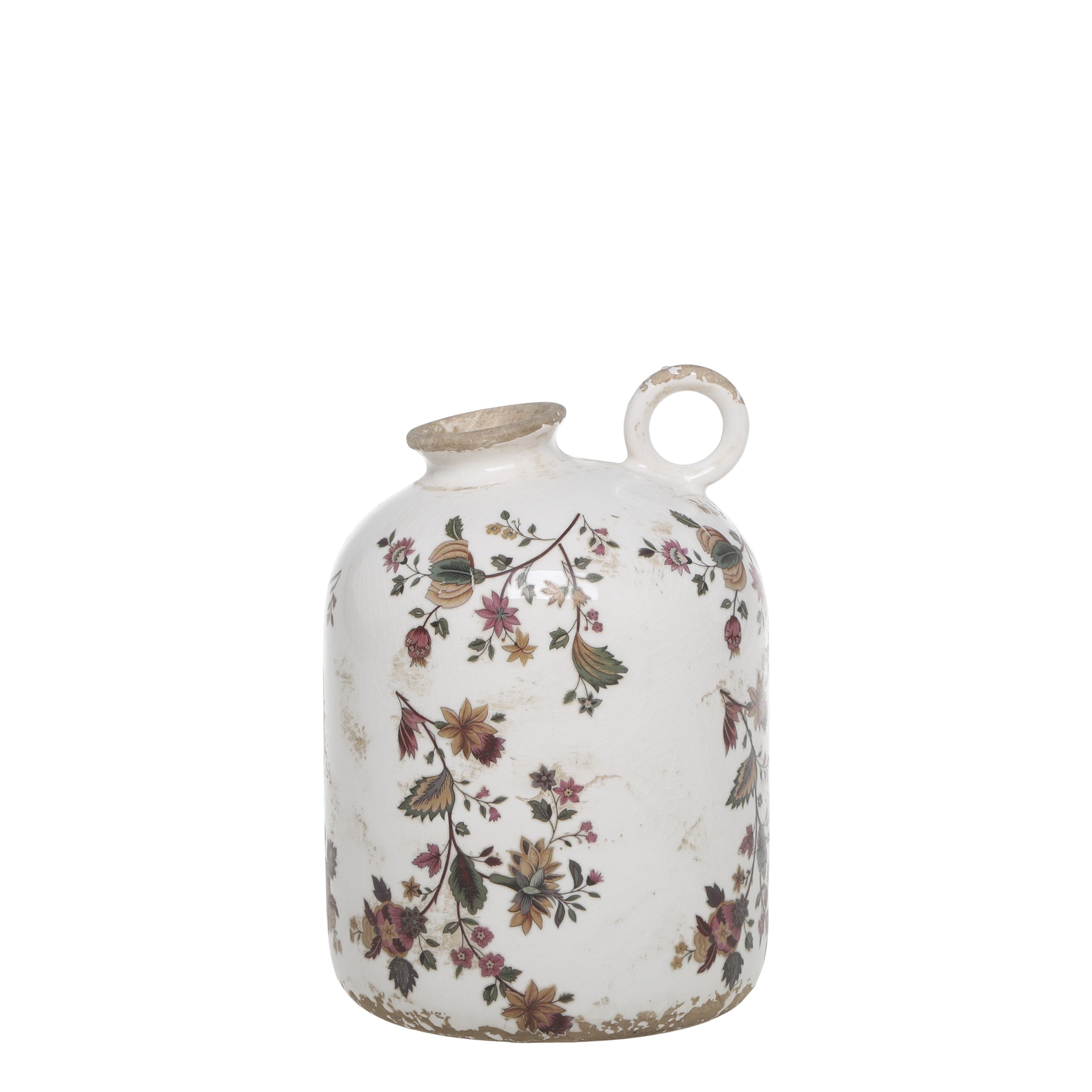 Dekovase Chic Antique Flaschenvase Nancy Blumenmotiv Vintage H18/D12 cm