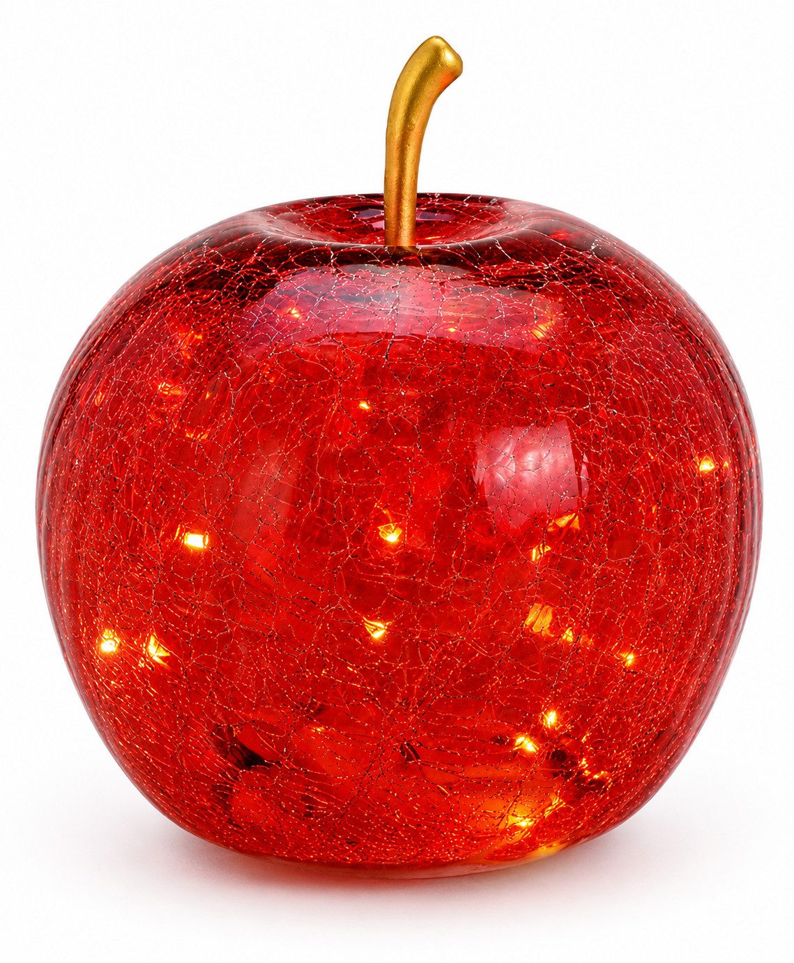Wurm LED-Dekofigur Wurm LED-Dekofigur Deko Apfel LED beleuchtet 20 LEDs