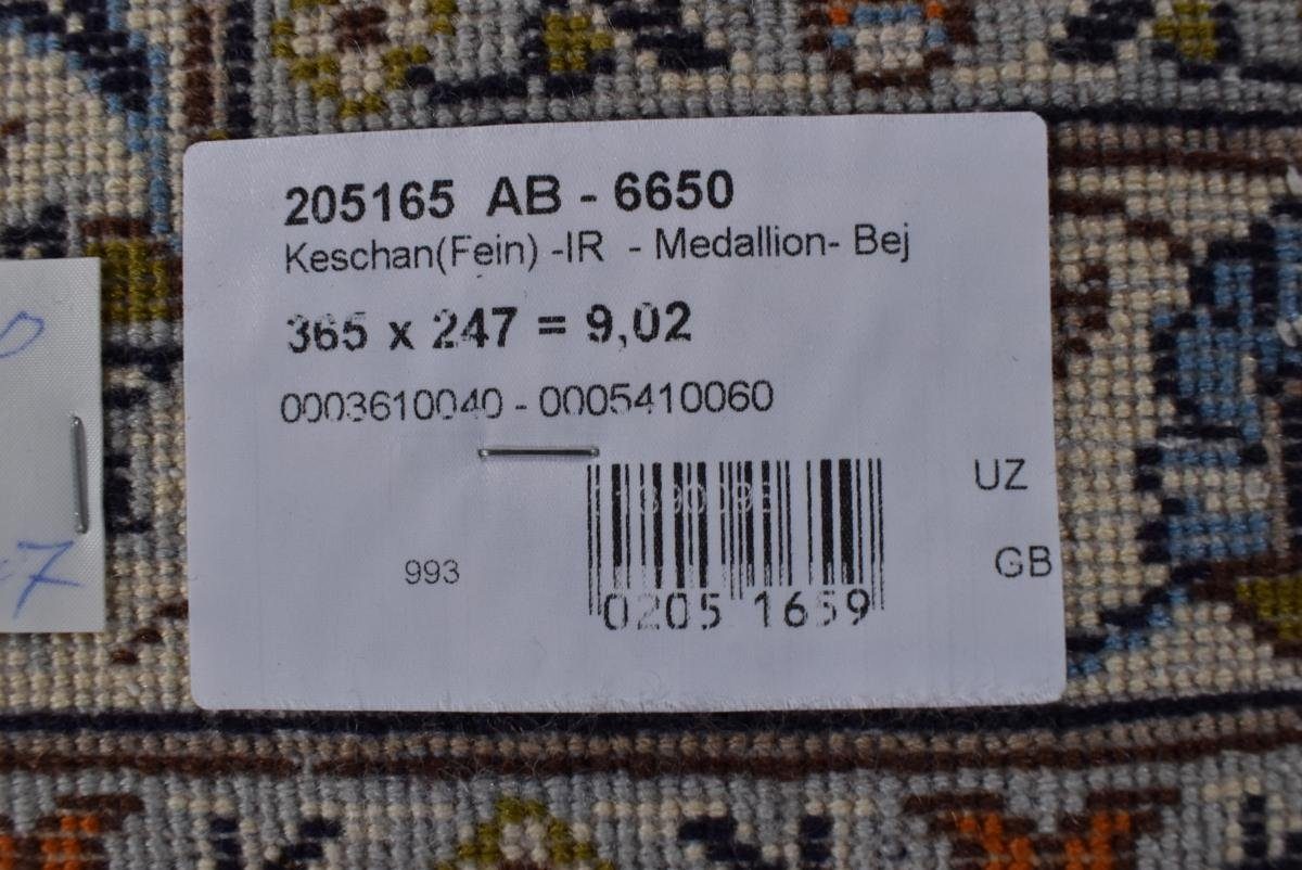 Orientteppich Keshan 248x364 Handgeknüpfter mm Nain 12 rechteckig, Höhe: / Orientteppich Perserteppich, Trading