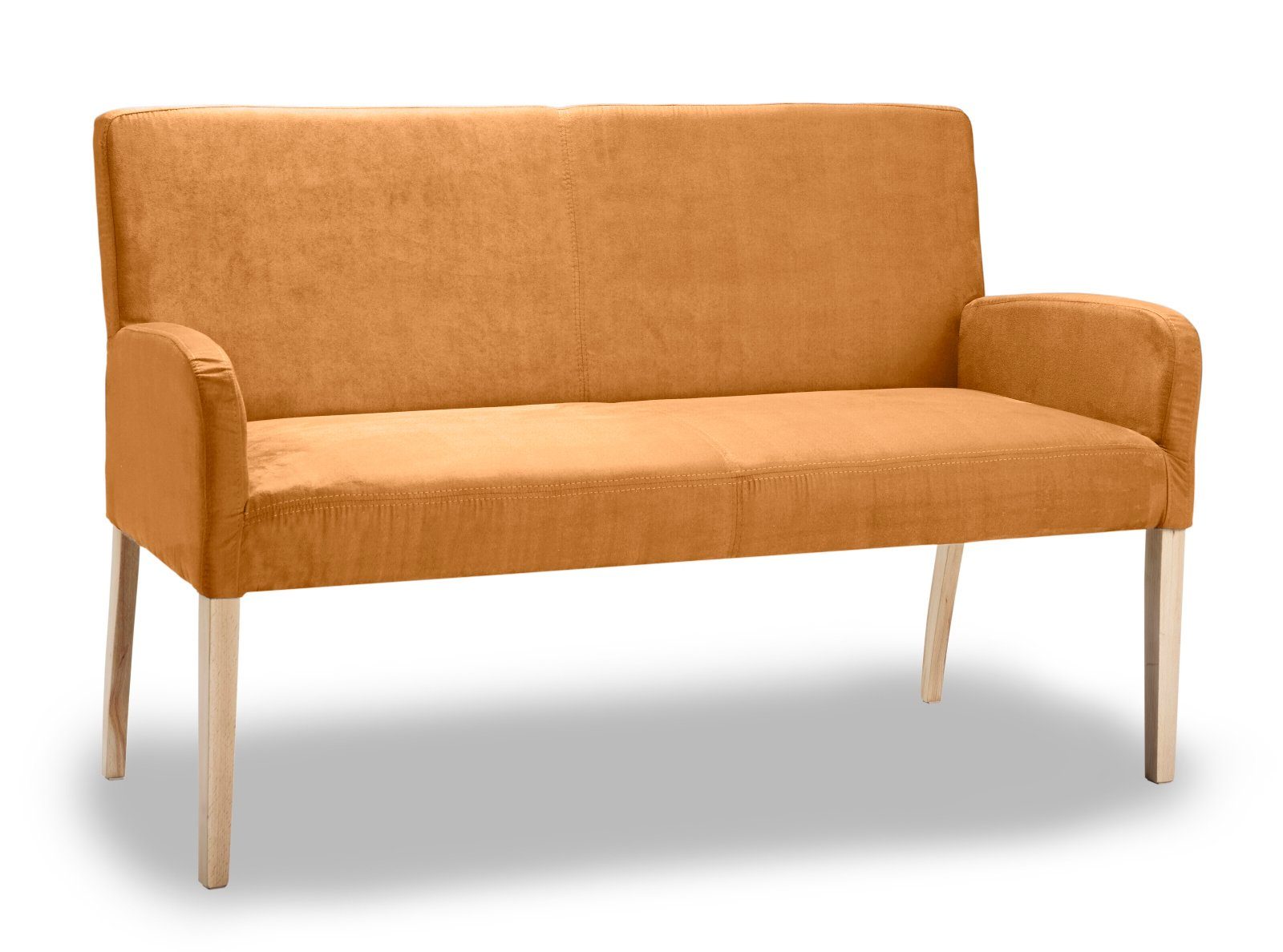 Empinio24 Polsterbank Alfo, 2-Sitzer 123 cm in Mikrofaser, Beine Buche oder Eiche wählbar