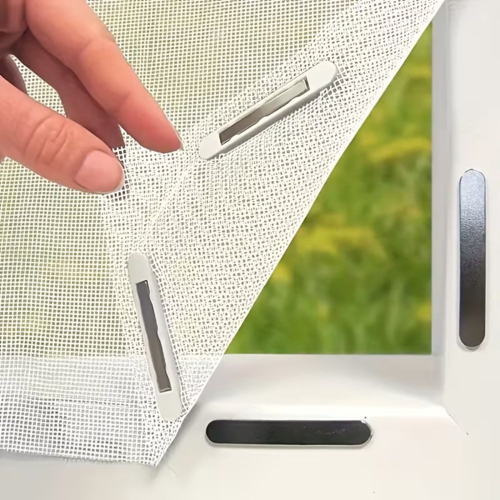 Montegoni Fliegengitter-Gewebe Magnet Fliegengitter Fenster zuschneidbar Moskitonetz ohne Bohren, (Einzelstück Fenster Netz, 1 Stück Fliegengitter Set), Ohne Bohren, magnetisch zuschneidbar, luftdurchlässig