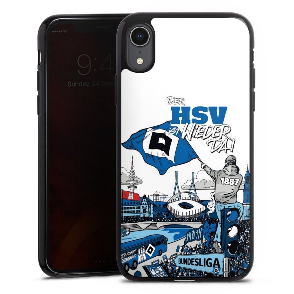 DeinDesign Handyhülle Hamburger SV Offizielles Lizenzprodukt Aufstieg, Apple iPhone Xr Silikon Hülle Bumper Case Handy Schutzhülle