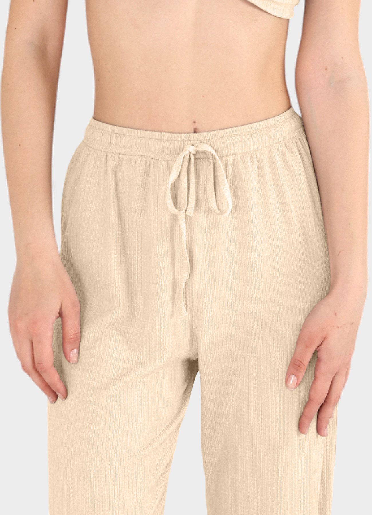 fashionshowcase Palazzohose Damen Crinkle-Hose mit elastischem günstig online kaufen