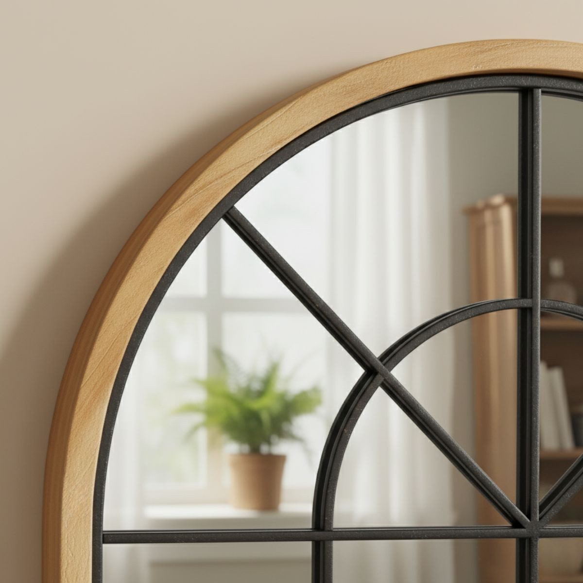 SCENA LIVING Wandspiegel Großer dekorativer Wandspiegel ARCUS, 110 x 56 cm, Fensterstil