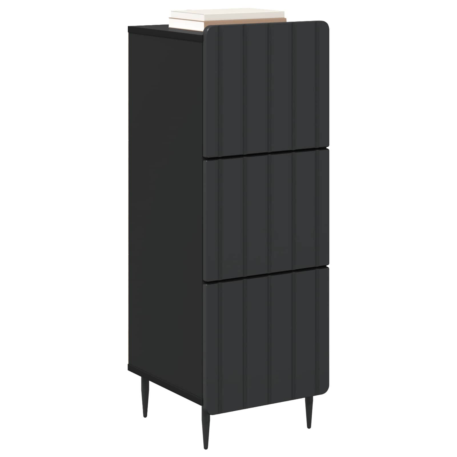 vidaXL Schranksystem Schubladenschrank 33 x 34,5 x 92 cm Holzwerkstoff Schwarz (1-St)