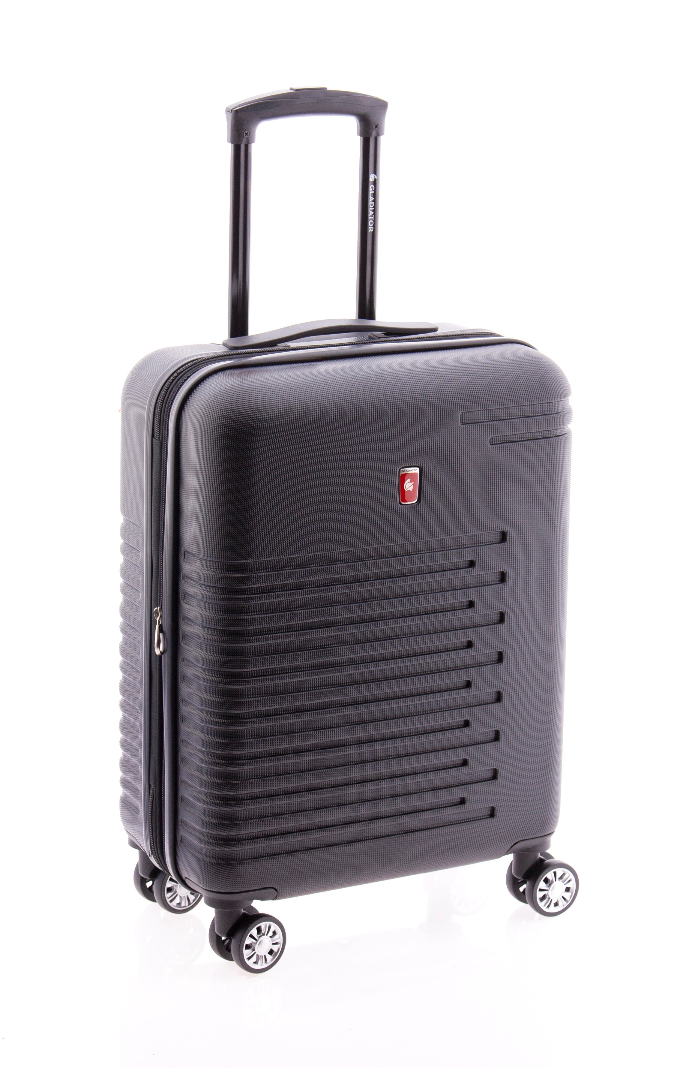 GLADIATOR Handgepäck-Trolley - Koffer 55 cm, 4 Rollen, Dehnfalte, TSA, div. Farben schwarz