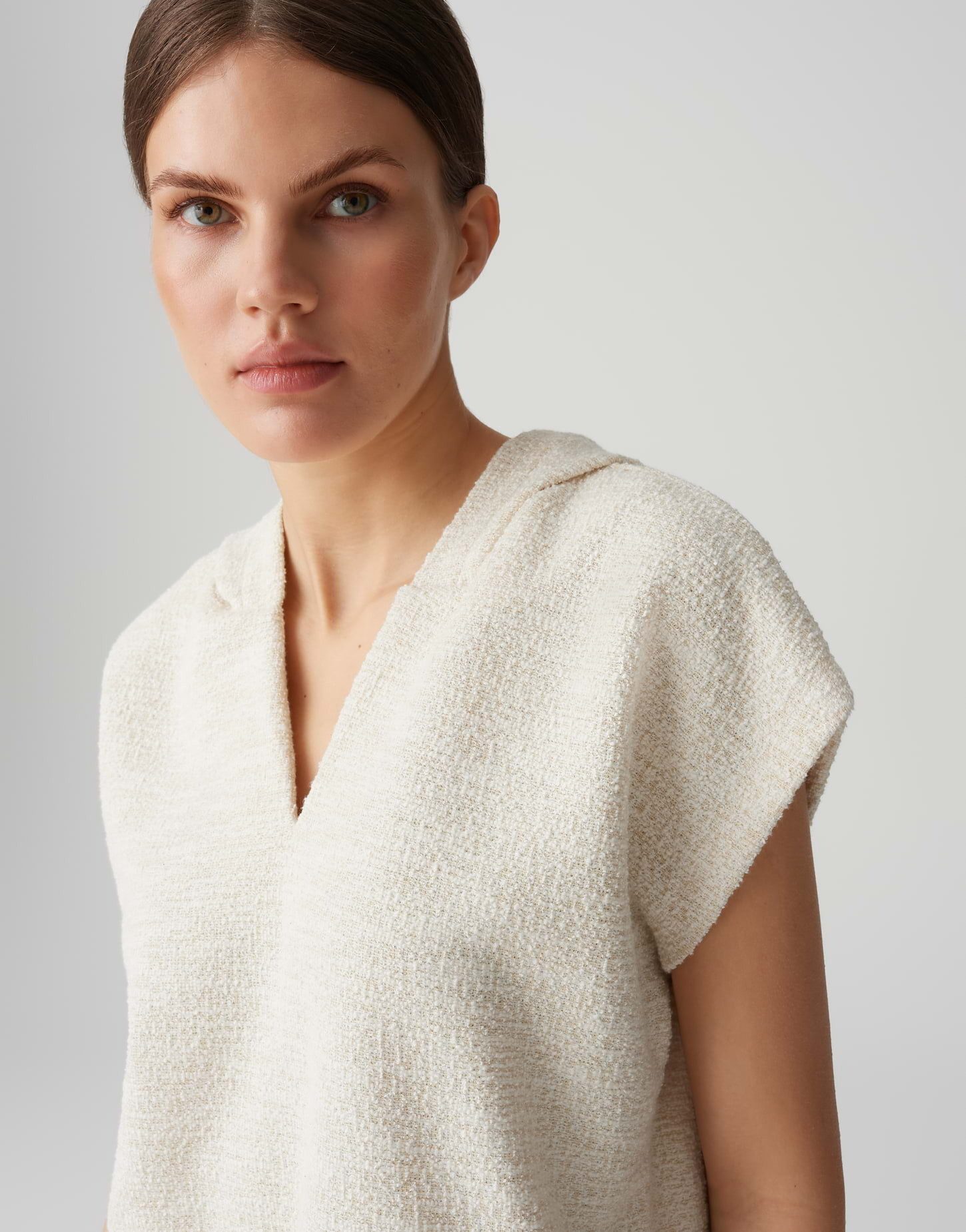 OPUS Sweatshirt GINSI aus Bouclé Sweat BCI Cotton, breiter Saum, elastischer Stoff