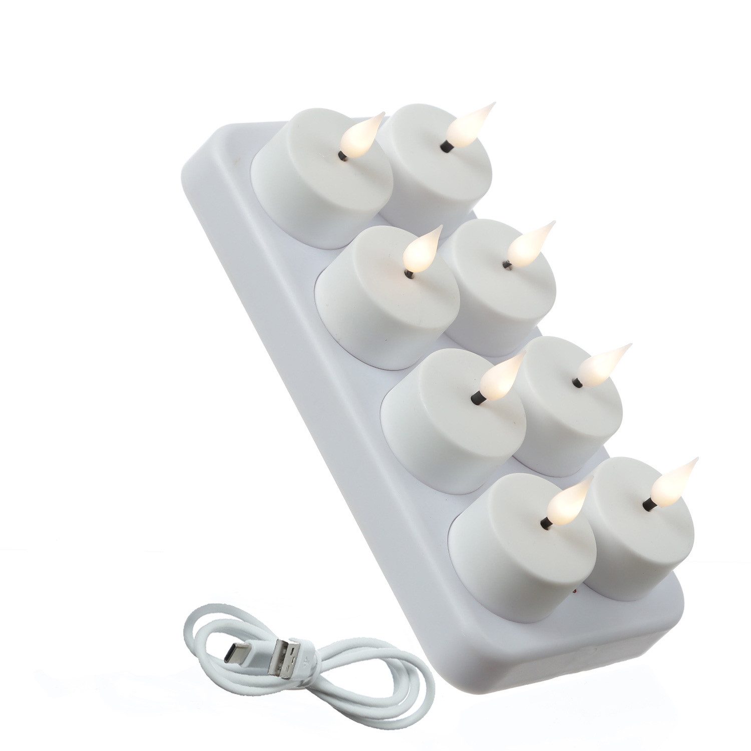 Adilina LED-Kerze LED Teelichter mit Ladestation wiederaufladbar D:4cm flac günstig online kaufen