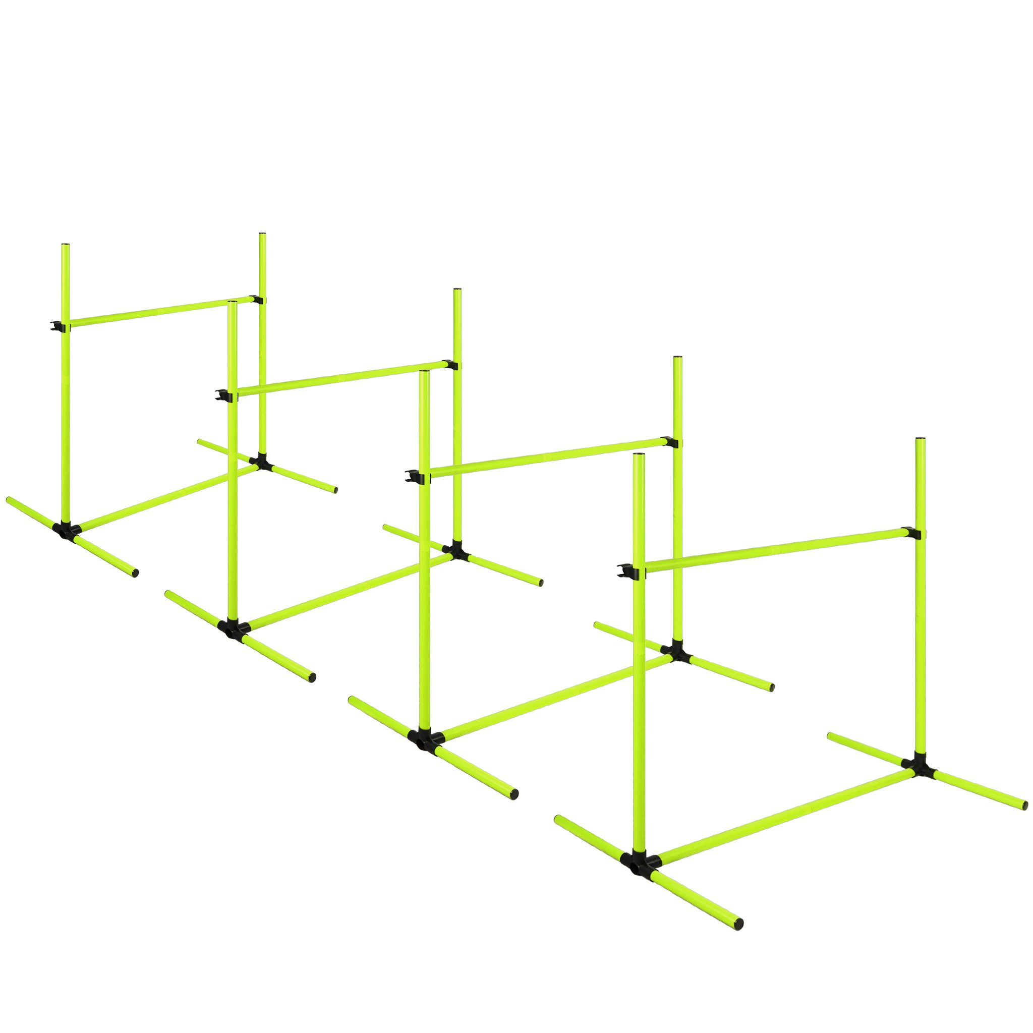 FIVMEN Agility-Hürde Hürdenset Hunde Training Set 4 Hürden Slalom Stangen Trainingshilfe, Trainingsstangen für konditionelles für Innen und Außen 104x70x101cm