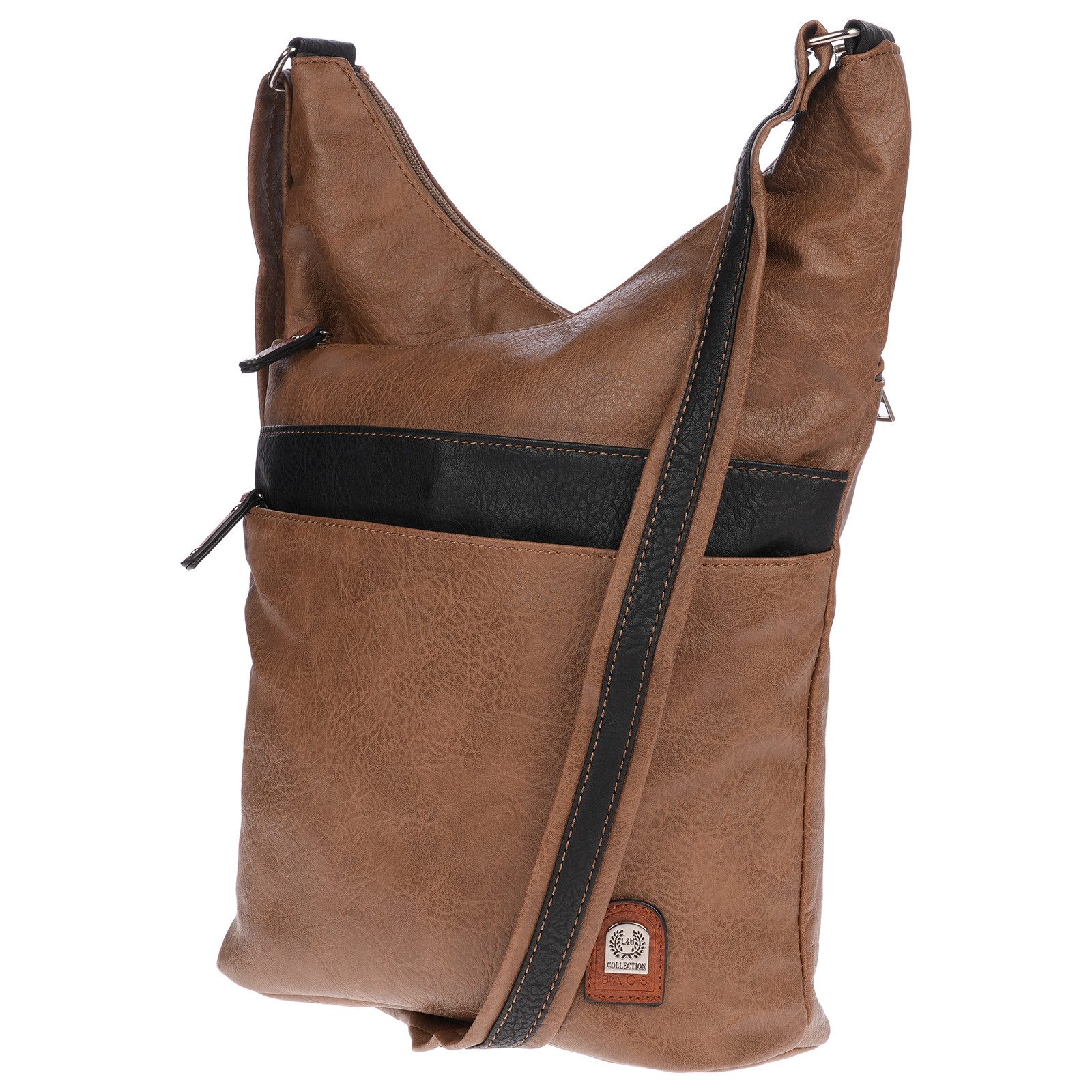 Christian Wippermann Umhängetasche Große Umhängetasche Damen Tasche Schultertasche (einzeln), Crossover Leder Optik