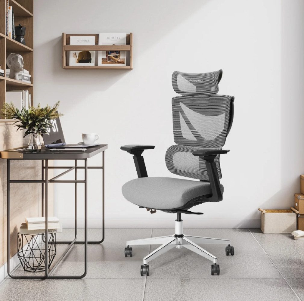 Musso Bürostuhl mit 3-stufiger Rückenlehne, 3D-Armlehnen, Kopfstütze, Netz (1 St), Ergonomischer Computerstuhl, Schreibtischstuhl, Gaming-Stuhl