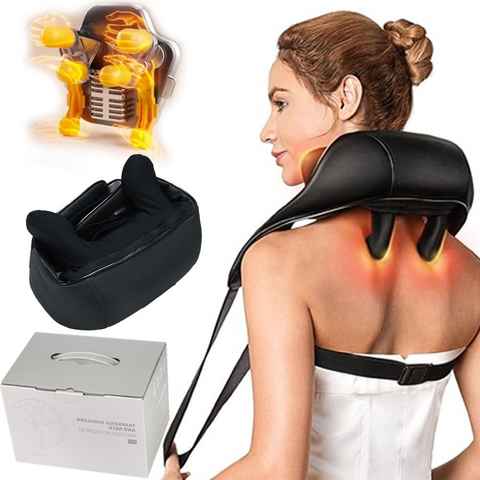 LETGOSPT Massagegerät Nacken-Massagegerät mit Wärmefunktion, Nackenmassage, Rückenmassage, 6D Massage Kopf massagegerät nacken für Nacken, Rücken, Schulter, Bein